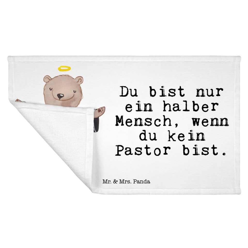 Gäste Handtuch Pastor mit Herz Gästetuch, Reisehandtuch, Sport Handtuch, Frottier, Kinder Handtuch, Beruf, Ausbildung, Jubiläum, Abschied, Rente, Kollege, Kollegin, Geschenk, Schenken, Arbeitskollege, Mitarbeiter, Firma, Danke, Dankeschön, Pastor, Diener Gottes<br />Geistlicher, Pfarrer, Prediger<br />Priester, Theologe, Kirche