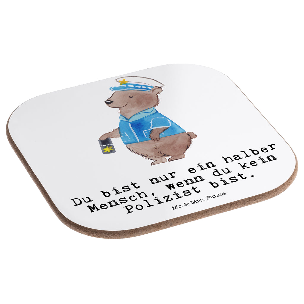 Quadratische Untersetzer Polizist mit Herz Bierdeckel, Glasuntersetzer, Untersetzer Gläser, Getränkeuntersetzer, Beruf, Ausbildung, Jubiläum, Abschied, Rente, Kollege, Kollegin, Geschenk, Schenken, Arbeitskollege, Mitarbeiter, Firma, Danke, Dankeschön, Polizist, Polizeibeamter, Wachmann, Cop, Polizei, Studium