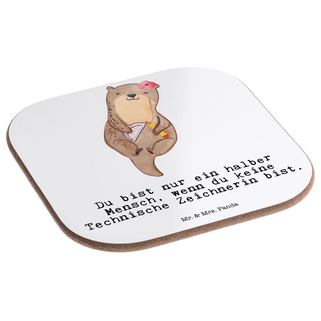 Quadratische Untersetzer Technische Zeichnerin mit Herz Bierdeckel, Glasuntersetzer, Untersetzer Gläser, Getränkeuntersetzer, Beruf, Ausbildung, Jubiläum, Abschied, Rente, Kollege, Kollegin, Geschenk, Schenken, Arbeitskollege, Mitarbeiter, Firma, Danke, Dankeschön