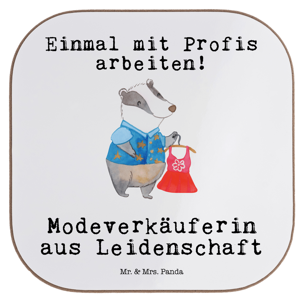 Quadratische Untersetzer Modeverkäuferin aus Leidenschaft Bierdeckel, Glasuntersetzer, Untersetzer Gläser, Getränkeuntersetzer, Beruf, Ausbildung, Jubiläum, Abschied, Rente, Kollege, Kollegin, Geschenk, Schenken, Arbeitskollege, Mitarbeiter, Firma, Danke, Dankeschön, Modeverkäuferin, Verkäuferin, Fashion Store