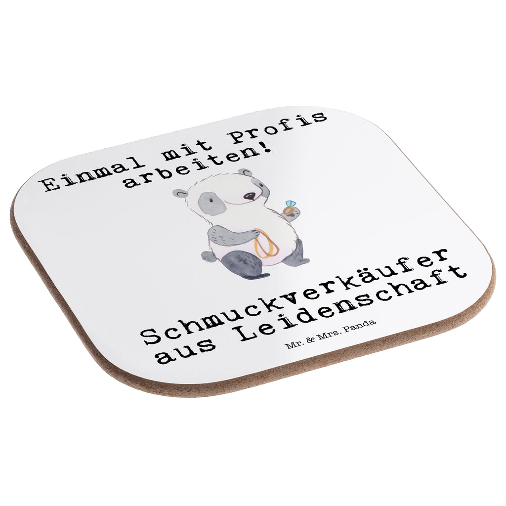 Quadratische Untersetzer Schmuckverkäufer aus Leidenschaft Bierdeckel, Glasuntersetzer, Untersetzer Gläser, Getränkeuntersetzer, Beruf, Ausbildung, Jubiläum, Abschied, Rente, Kollege, Kollegin, Geschenk, Schenken, Arbeitskollege, Mitarbeiter, Firma, Danke, Dankeschön, Schmuckverkäufer, Juwelier, Goldschmied, Schmied, Schmuckwarenhändler, Schmuckgeschäft, Eröffnung