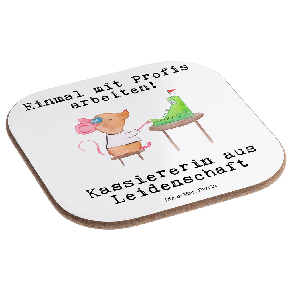 Quadratische Untersetzer Kassiererin aus Leidenschaft Bierdeckel, Glasuntersetzer, Untersetzer Gläser, Getränkeuntersetzer, Beruf, Ausbildung, Jubiläum, Abschied, Rente, Kollege, Kollegin, Geschenk, Schenken, Arbeitskollege, Mitarbeiter, Firma, Danke, Dankeschön, Kassiererin, Kassenwartin, Mitarbeiterin Kasse