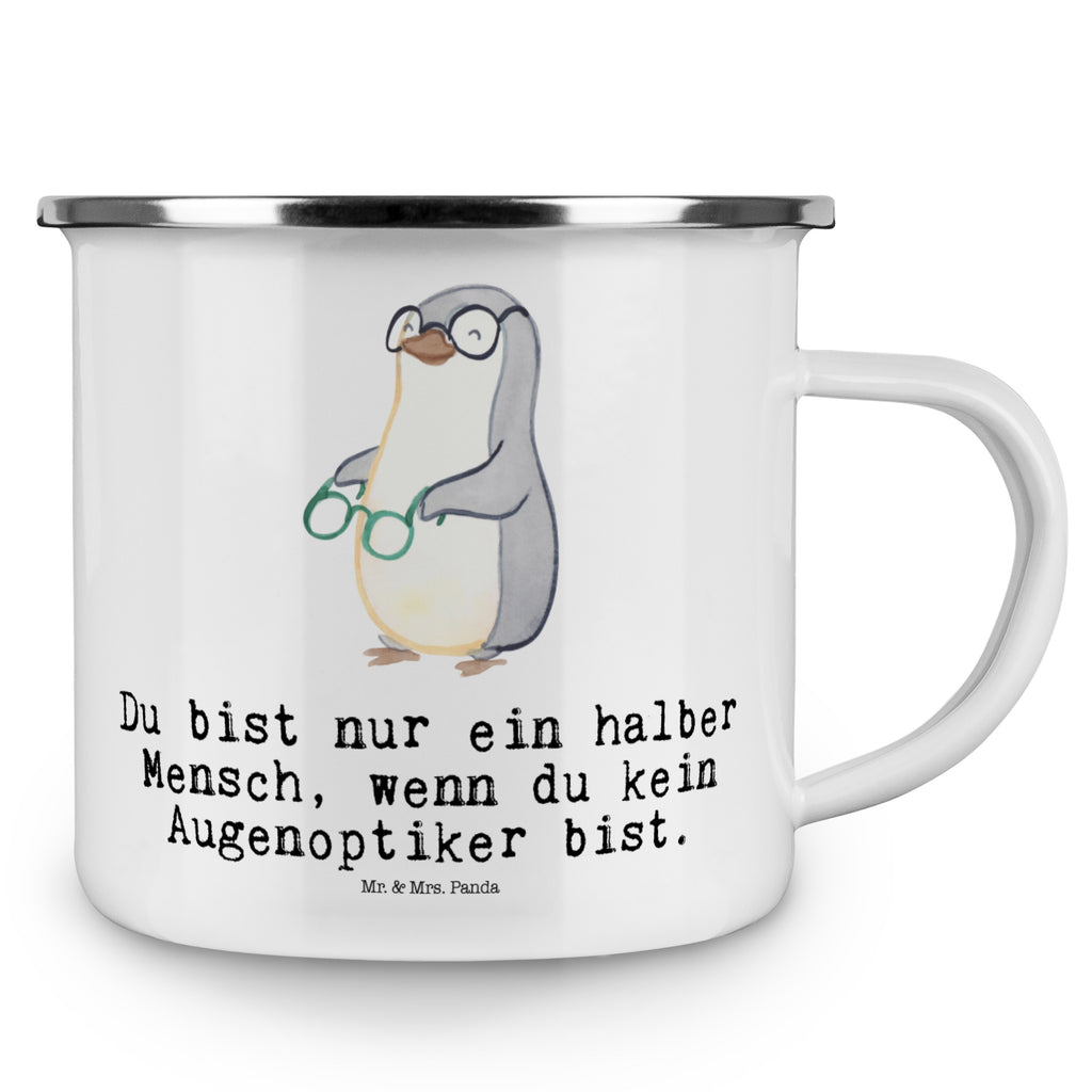 Camping Emaille Tasse Augenoptiker mit Herz Campingtasse, Trinkbecher, Metalltasse, Outdoor Tasse, Emaille Trinkbecher, Blechtasse Outdoor, Emaille Campingbecher, Edelstahl Trinkbecher, Metalltasse für Camping, Kaffee Blechtasse, Camping Tasse Metall, Beruf, Ausbildung, Jubiläum, Abschied, Rente, Kollege, Kollegin, Geschenk, Schenken, Arbeitskollege, Mitarbeiter, Firma, Danke, Dankeschön, Augenoptiker, Optiker, Augenarzt, Optometrist, Brillenverkäufer, Brillengeschäft, Eröffnung