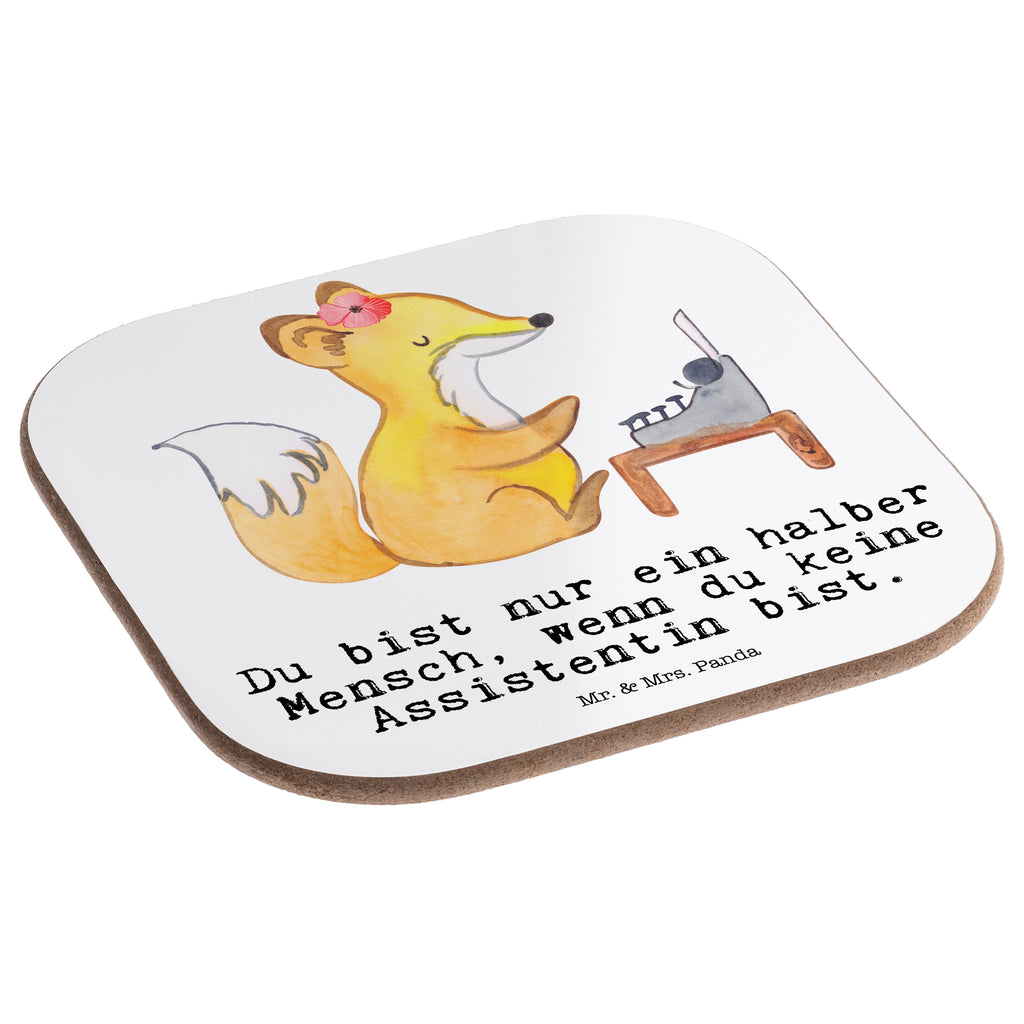 Quadratische Untersetzer Assistentin mit Herz Bierdeckel, Glasuntersetzer, Untersetzer Gläser, Getränkeuntersetzer, Beruf, Ausbildung, Jubiläum, Abschied, Rente, Kollege, Kollegin, Geschenk, Schenken, Arbeitskollege, Mitarbeiter, Firma, Danke, Dankeschön