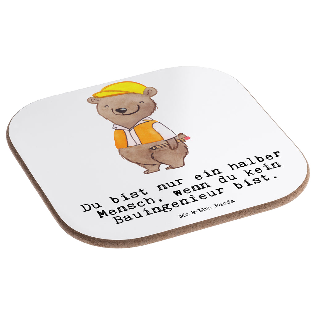 Quadratische Untersetzer Bauingenieur mit Herz Bierdeckel, Glasuntersetzer, Untersetzer Gläser, Getränkeuntersetzer, Beruf, Ausbildung, Jubiläum, Abschied, Rente, Kollege, Kollegin, Geschenk, Schenken, Arbeitskollege, Mitarbeiter, Firma, Danke, Dankeschön, Bauingenieur, Statiker, Ingeniuer, Baustelle, Studium