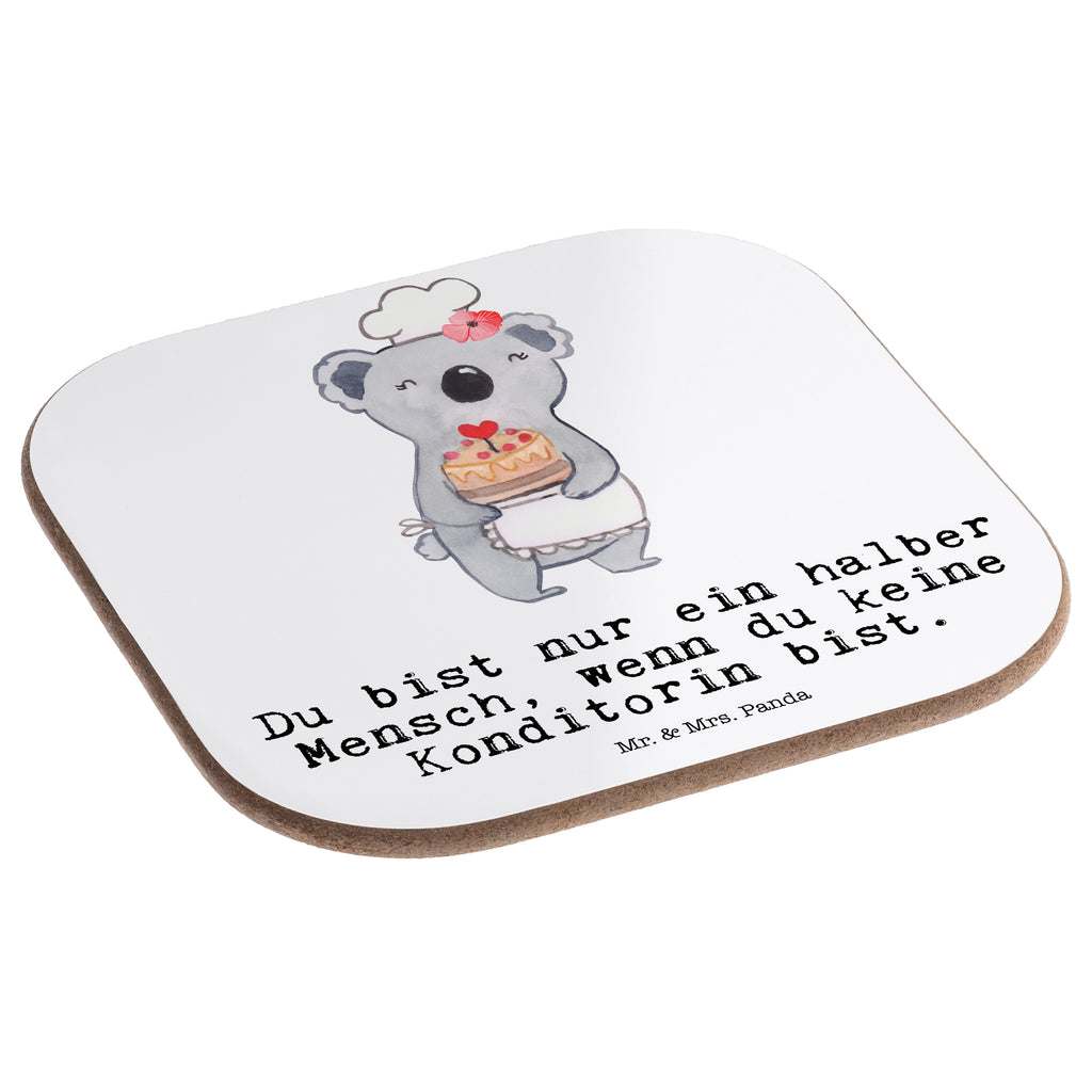 Quadratische Untersetzer Konditorin mit Herz Bierdeckel, Glasuntersetzer, Untersetzer Gläser, Getränkeuntersetzer, Beruf, Ausbildung, Jubiläum, Abschied, Rente, Kollege, Kollegin, Geschenk, Schenken, Arbeitskollege, Mitarbeiter, Firma, Danke, Dankeschön, Konditorin, Kuchenbäckerin, Patissierin, Confiseurin, Bäckerin
