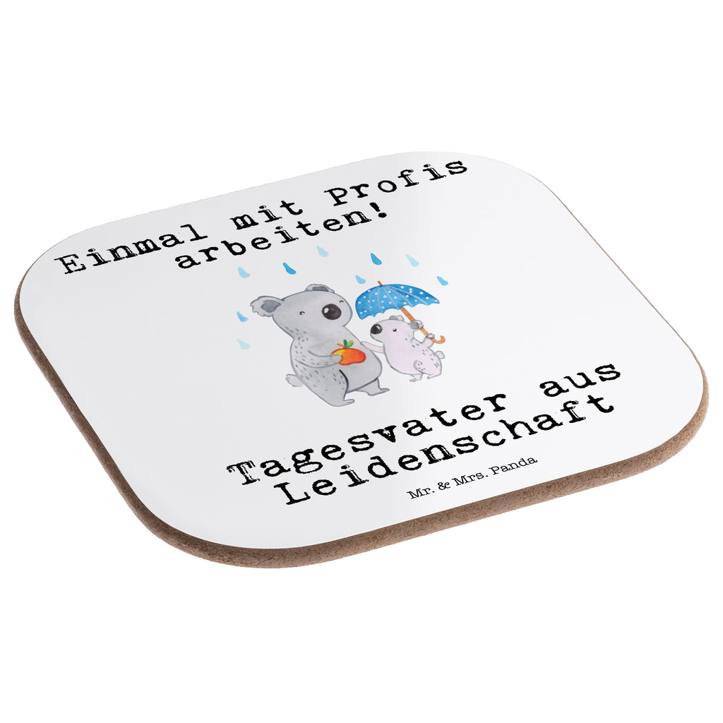 Quadratische Untersetzer Tagesvater aus Leidenschaft Bierdeckel, Glasuntersetzer, Untersetzer Gläser, Getränkeuntersetzer, Beruf, Ausbildung, Jubiläum, Abschied, Rente, Kollege, Kollegin, Geschenk, Schenken, Arbeitskollege, Mitarbeiter, Firma, Danke, Dankeschön