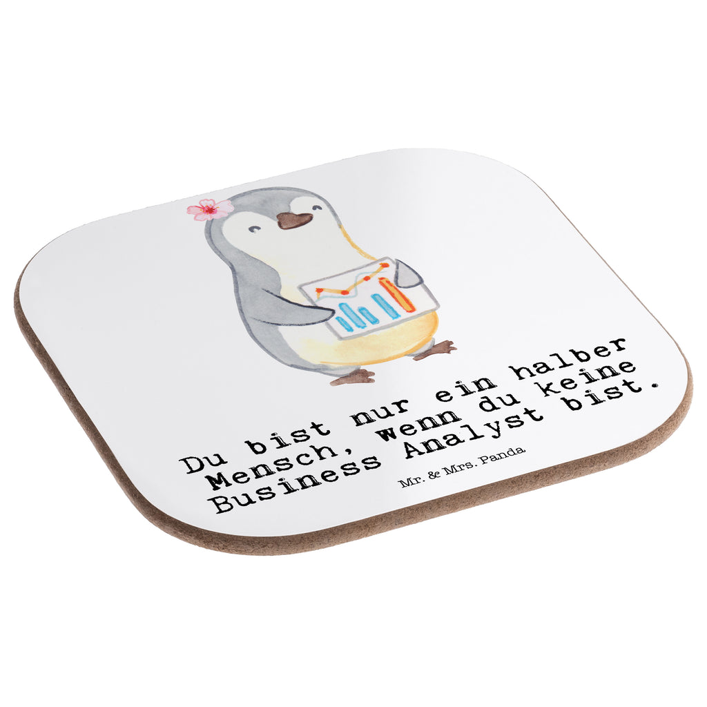 Quadratische Untersetzer Business Analyst mit Herz Bierdeckel, Glasuntersetzer, Untersetzer Gläser, Getränkeuntersetzer, Beruf, Ausbildung, Jubiläum, Abschied, Rente, Kollege, Kollegin, Geschenk, Schenken, Arbeitskollege, Mitarbeiter, Firma, Danke, Dankeschön