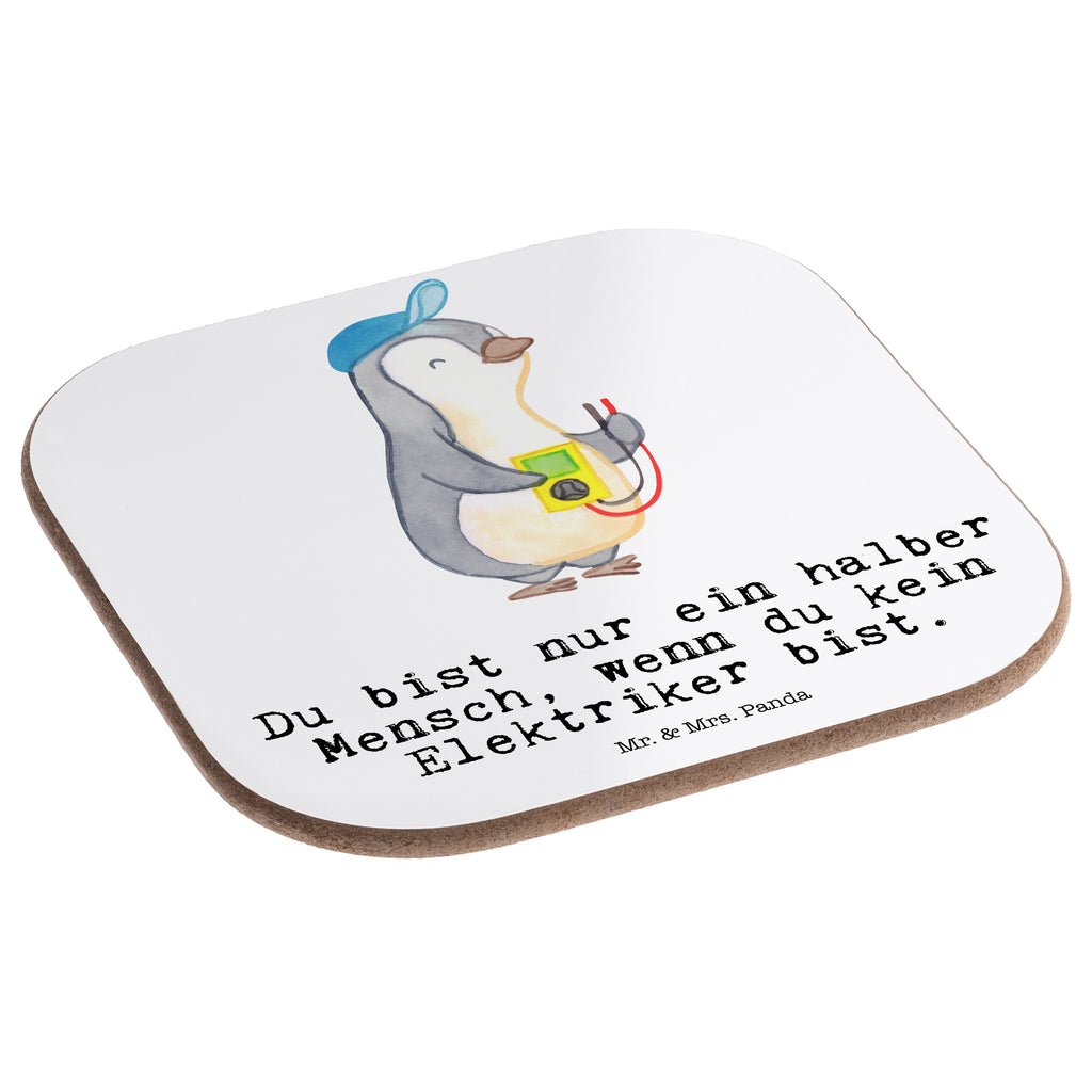 Quadratische Untersetzer Elektriker mit Herz Bierdeckel, Glasuntersetzer, Untersetzer Gläser, Getränkeuntersetzer, Beruf, Ausbildung, Jubiläum, Abschied, Rente, Kollege, Kollegin, Geschenk, Schenken, Arbeitskollege, Mitarbeiter, Firma, Danke, Dankeschön, Elektriker, Elektronmonteur, Elektrotechniker, Elektroinstallateur, Elektromeister, Gesellenprüfung