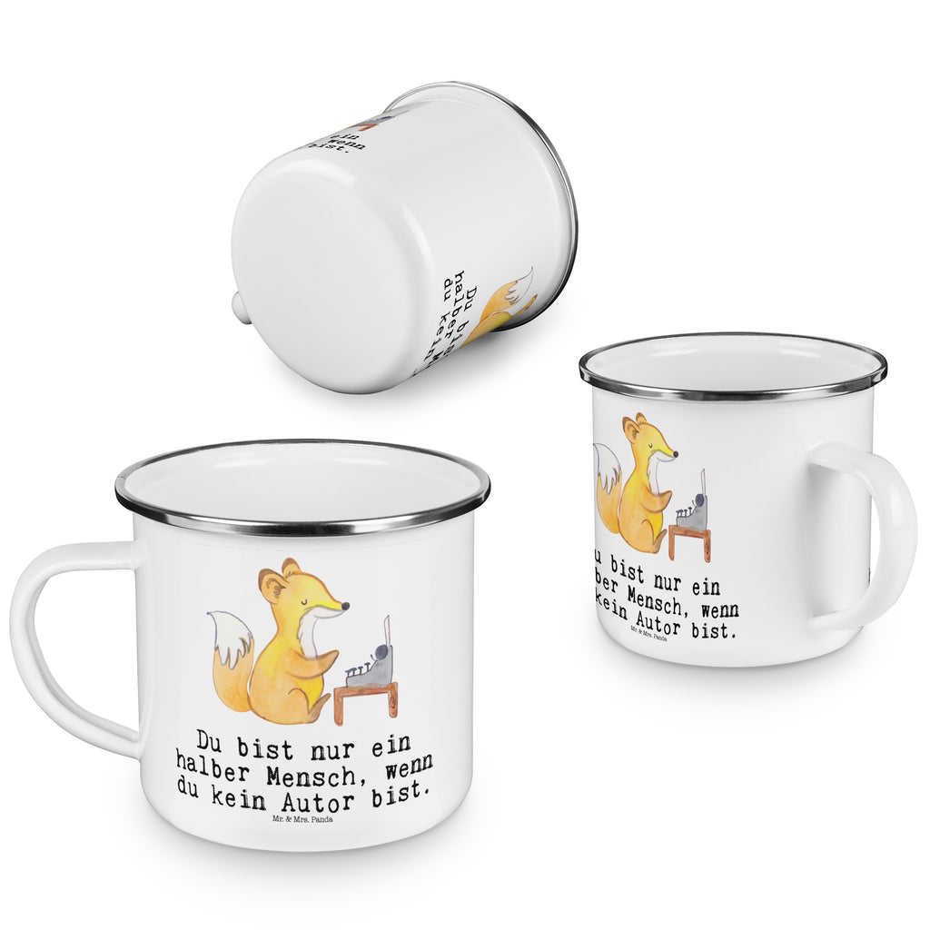 Camping Emaille Tasse Autor mit Herz Campingtasse, Trinkbecher, Metalltasse, Outdoor Tasse, Emaille Trinkbecher, Blechtasse Outdoor, Emaille Campingbecher, Edelstahl Trinkbecher, Metalltasse für Camping, Kaffee Blechtasse, Camping Tasse Metall, Beruf, Ausbildung, Jubiläum, Abschied, Rente, Kollege, Kollegin, Geschenk, Schenken, Arbeitskollege, Mitarbeiter, Firma, Danke, Dankeschön, Autor, Buchveröffentlichung, Schriftsteller, Verlag, Geschichtenschreiber, Hobbyautor