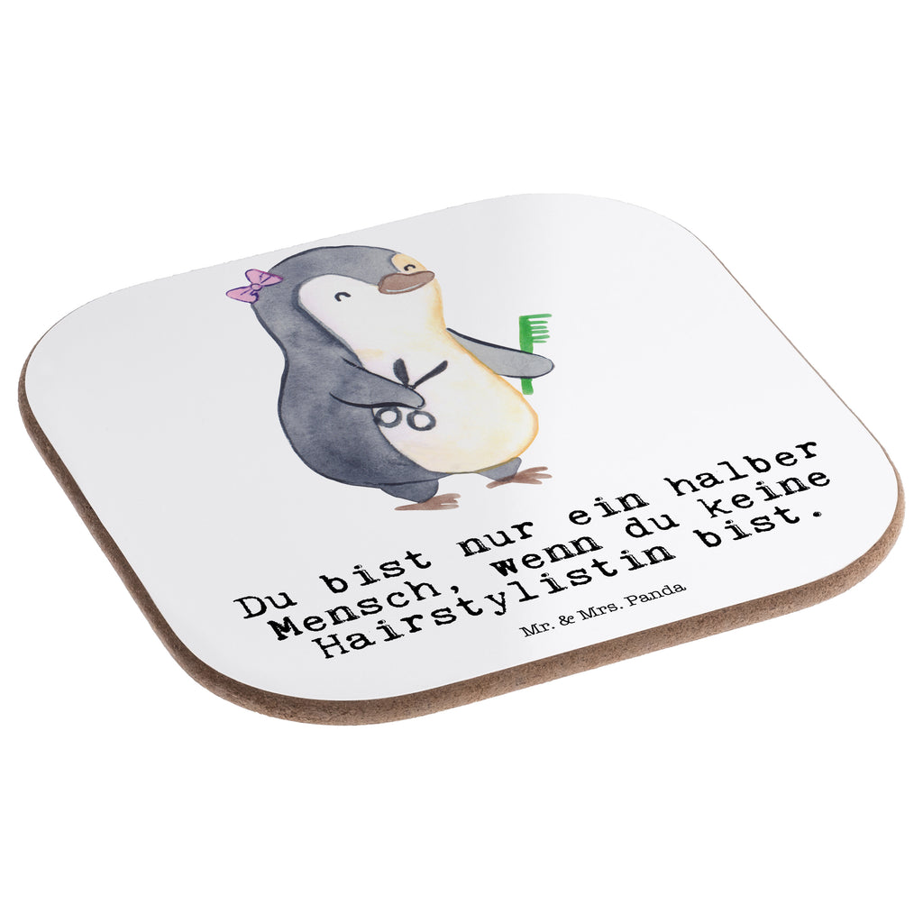 Quadratische Untersetzer Hairstylistin mit Herz Bierdeckel, Glasuntersetzer, Untersetzer Gläser, Getränkeuntersetzer, Beruf, Ausbildung, Jubiläum, Abschied, Rente, Kollege, Kollegin, Geschenk, Schenken, Arbeitskollege, Mitarbeiter, Firma, Danke, Dankeschön, Frisörin, Haarstylistin, Hairstylistin, Friseursalon