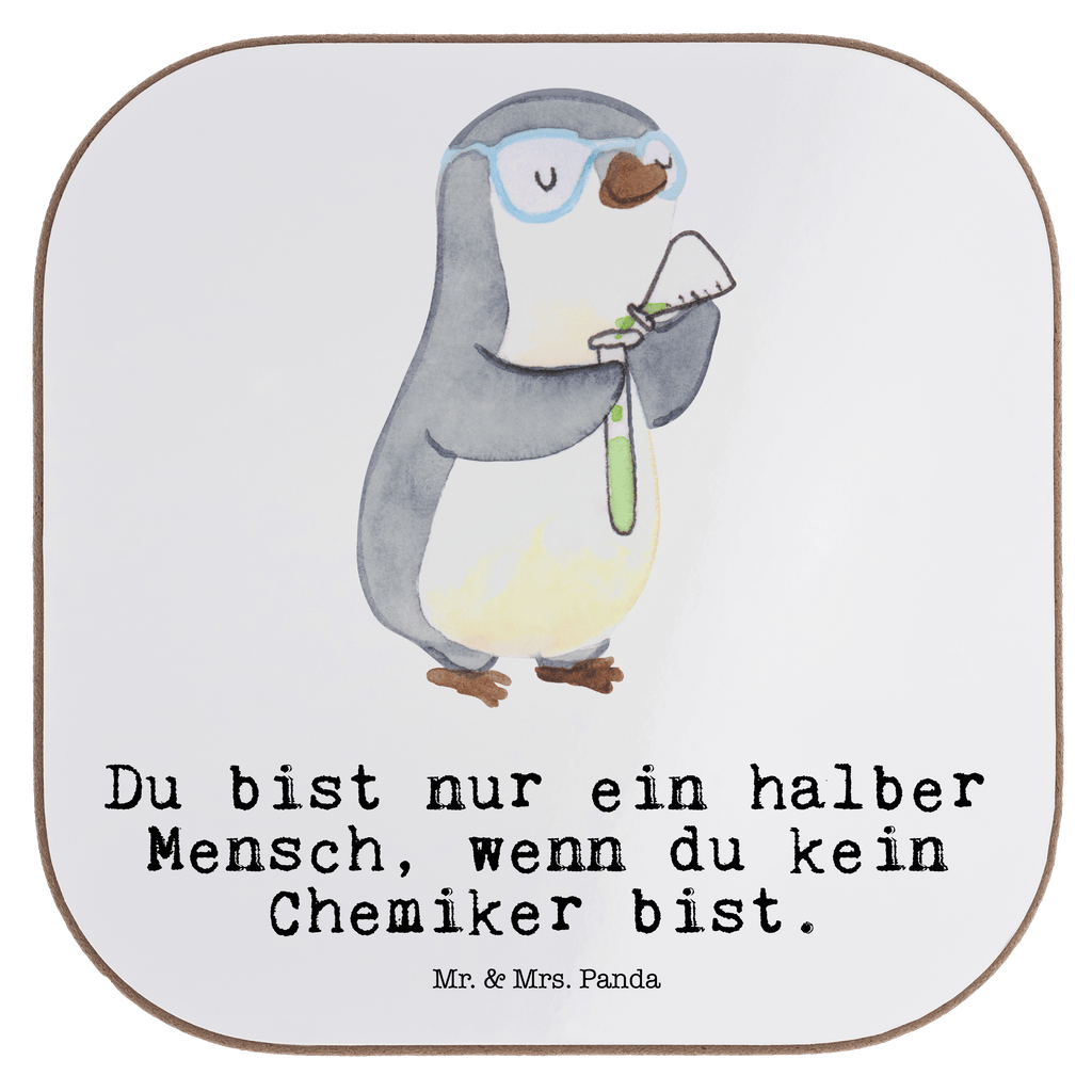 Quadratische Untersetzer Chemiker mit Herz Bierdeckel, Glasuntersetzer, Untersetzer Gläser, Getränkeuntersetzer, Beruf, Ausbildung, Jubiläum, Abschied, Rente, Kollege, Kollegin, Geschenk, Schenken, Arbeitskollege, Mitarbeiter, Firma, Danke, Dankeschön, Chemiker, Chemielaborant, Naturwissenschaftler, Labor, Studium, Forschung, Wissenschaftler