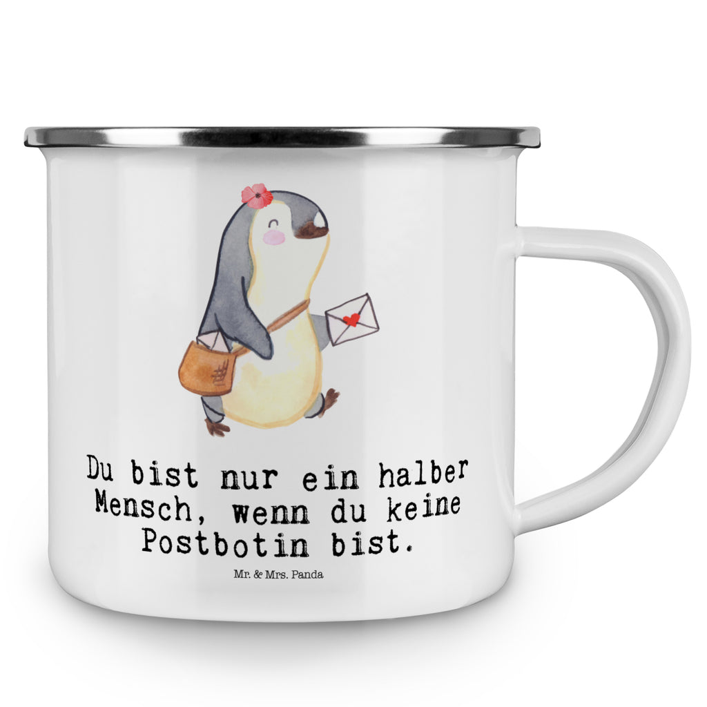 Camping Emaille Tasse Postbotin mit Herz Campingtasse, Trinkbecher, Metalltasse, Outdoor Tasse, Emaille Trinkbecher, Blechtasse Outdoor, Emaille Campingbecher, Edelstahl Trinkbecher, Metalltasse für Camping, Kaffee Blechtasse, Camping Tasse Metall, Beruf, Ausbildung, Jubiläum, Abschied, Rente, Kollege, Kollegin, Geschenk, Schenken, Arbeitskollege, Mitarbeiter, Firma, Danke, Dankeschön, Postbotin, Briefzustellerin, Briefträgerin, Postlerin