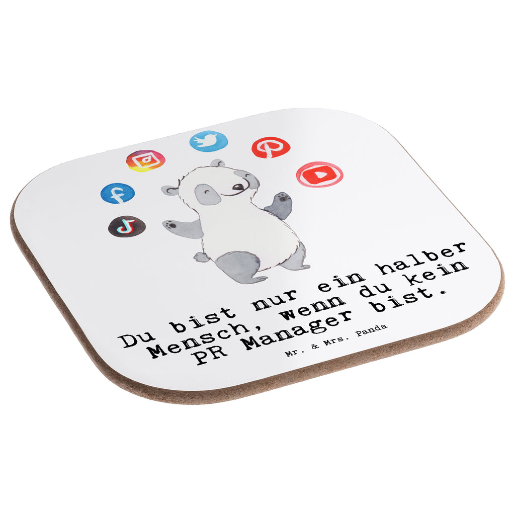 Quadratische Untersetzer PR Manager mit Herz Bierdeckel, Glasuntersetzer, Untersetzer Gläser, Getränkeuntersetzer, Beruf, Ausbildung, Jubiläum, Abschied, Rente, Kollege, Kollegin, Geschenk, Schenken, Arbeitskollege, Mitarbeiter, Firma, Danke, Dankeschön