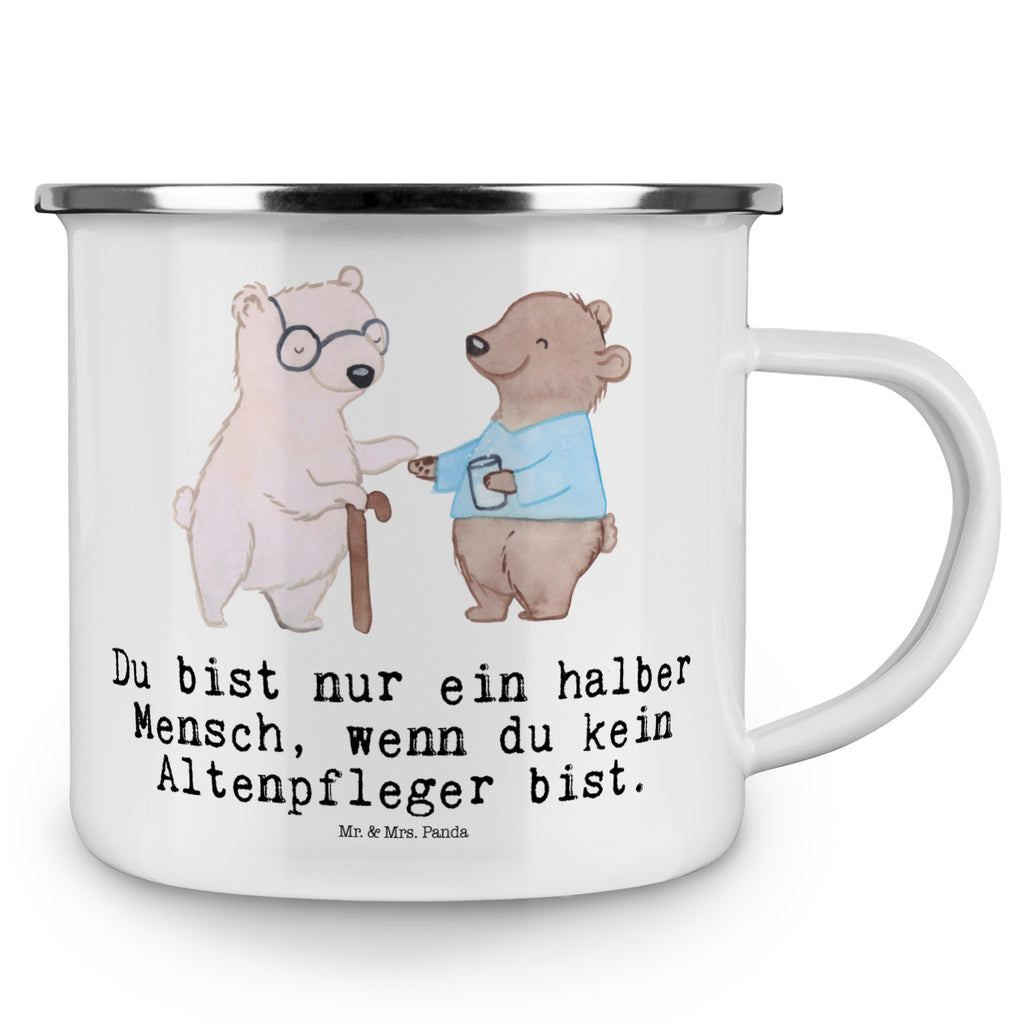 Camping Emaille Tasse Altenpfleger mit Herz Campingtasse, Trinkbecher, Metalltasse, Outdoor Tasse, Emaille Trinkbecher, Blechtasse Outdoor, Emaille Campingbecher, Edelstahl Trinkbecher, Metalltasse für Camping, Kaffee Blechtasse, Camping Tasse Metall, Beruf, Ausbildung, Jubiläum, Abschied, Rente, Kollege, Kollegin, Geschenk, Schenken, Arbeitskollege, Mitarbeiter, Firma, Danke, Dankeschön, Altenpfleger, Pfleger, Altenheim Eröffnung