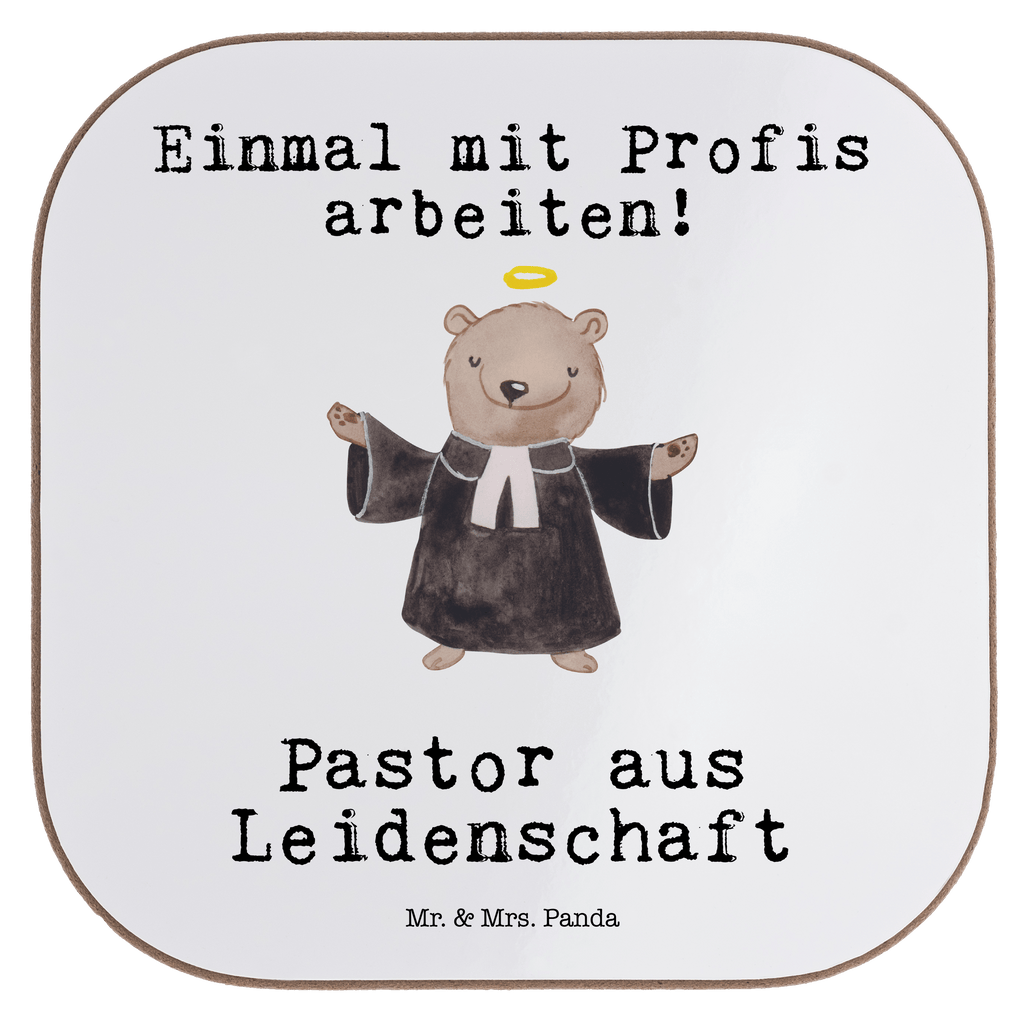 Quadratische Untersetzer Pastor aus Leidenschaft Bierdeckel, Glasuntersetzer, Untersetzer Gläser, Getränkeuntersetzer, Beruf, Ausbildung, Jubiläum, Abschied, Rente, Kollege, Kollegin, Geschenk, Schenken, Arbeitskollege, Mitarbeiter, Firma, Danke, Dankeschön, Pastor, Diener Gottes<br />Geistlicher, Pfarrer, Prediger<br />Priester, Theologe, Kirche