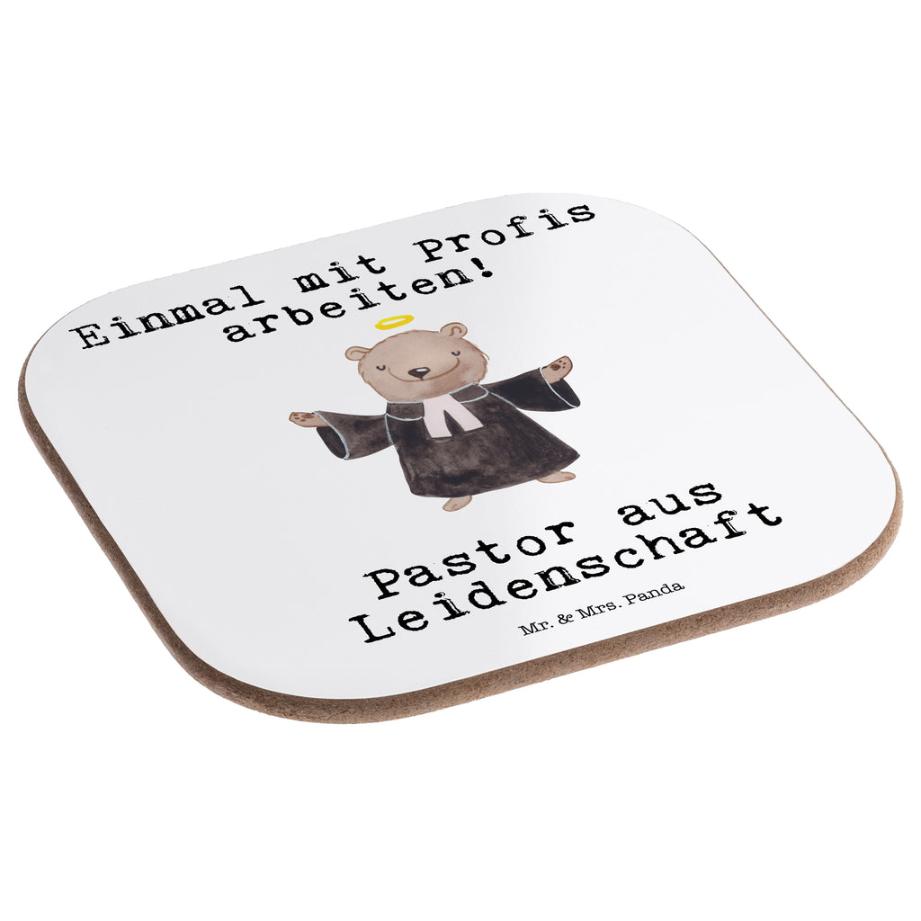 Quadratische Untersetzer Pastor aus Leidenschaft Bierdeckel, Glasuntersetzer, Untersetzer Gläser, Getränkeuntersetzer, Beruf, Ausbildung, Jubiläum, Abschied, Rente, Kollege, Kollegin, Geschenk, Schenken, Arbeitskollege, Mitarbeiter, Firma, Danke, Dankeschön, Pastor, Diener Gottes<br />Geistlicher, Pfarrer, Prediger<br />Priester, Theologe, Kirche