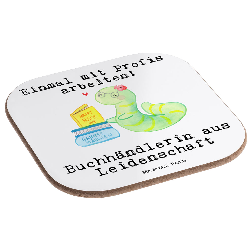 Quadratische Untersetzer Buchhändlerin aus Leidenschaft Bierdeckel, Glasuntersetzer, Untersetzer Gläser, Getränkeuntersetzer, Beruf, Ausbildung, Jubiläum, Abschied, Rente, Kollege, Kollegin, Geschenk, Schenken, Arbeitskollege, Mitarbeiter, Firma, Danke, Dankeschön, Buchhändlerin, Buchhandlung, Buchverkäuferin, Bibliothekarin, Bücherwurm