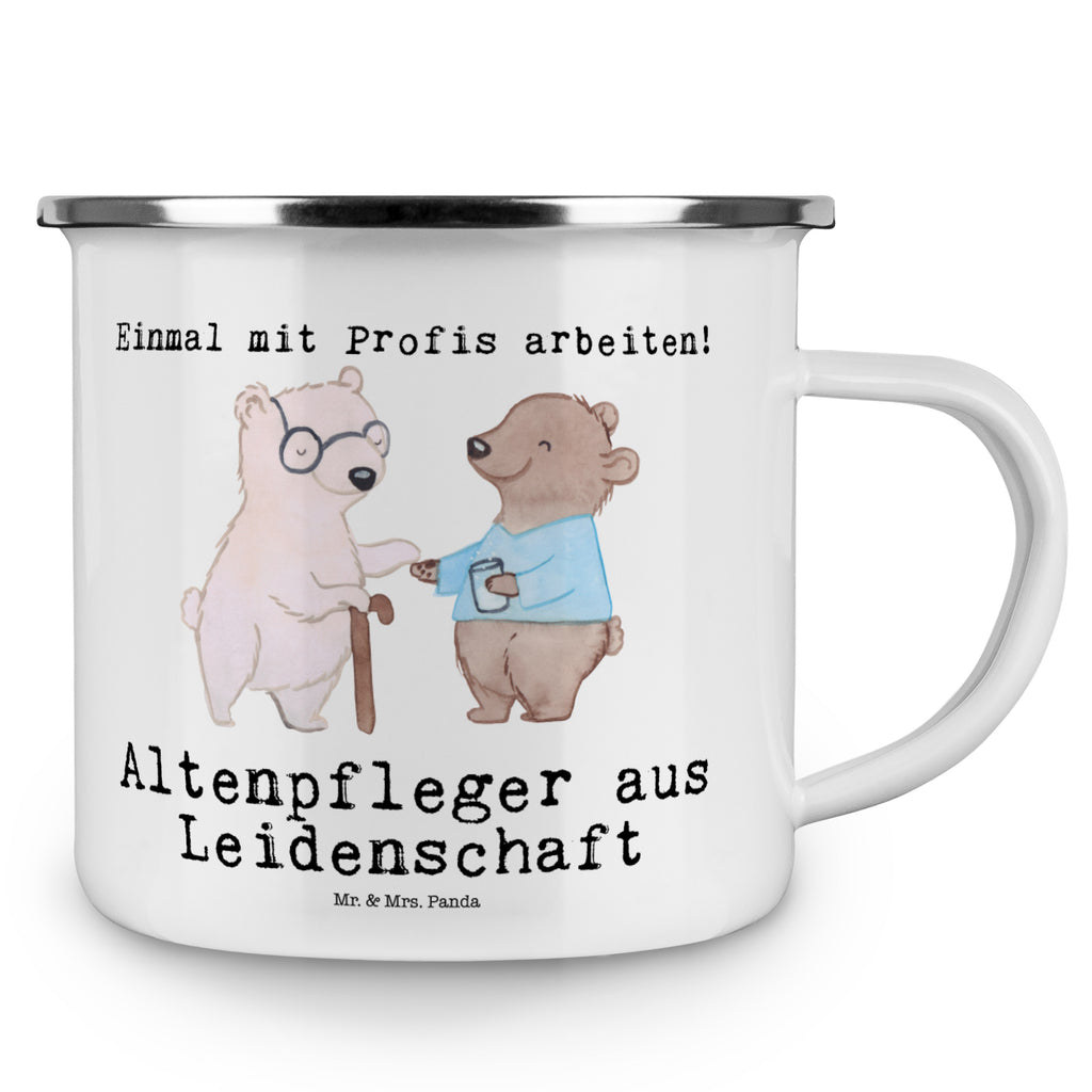 Camping Emaille Tasse Altenpfleger aus Leidenschaft Campingtasse, Trinkbecher, Metalltasse, Outdoor Tasse, Emaille Trinkbecher, Blechtasse Outdoor, Emaille Campingbecher, Edelstahl Trinkbecher, Metalltasse für Camping, Kaffee Blechtasse, Camping Tasse Metall, Beruf, Ausbildung, Jubiläum, Abschied, Rente, Kollege, Kollegin, Geschenk, Schenken, Arbeitskollege, Mitarbeiter, Firma, Danke, Dankeschön, Altenpfleger, Pfleger, Altenheim Eröffnung