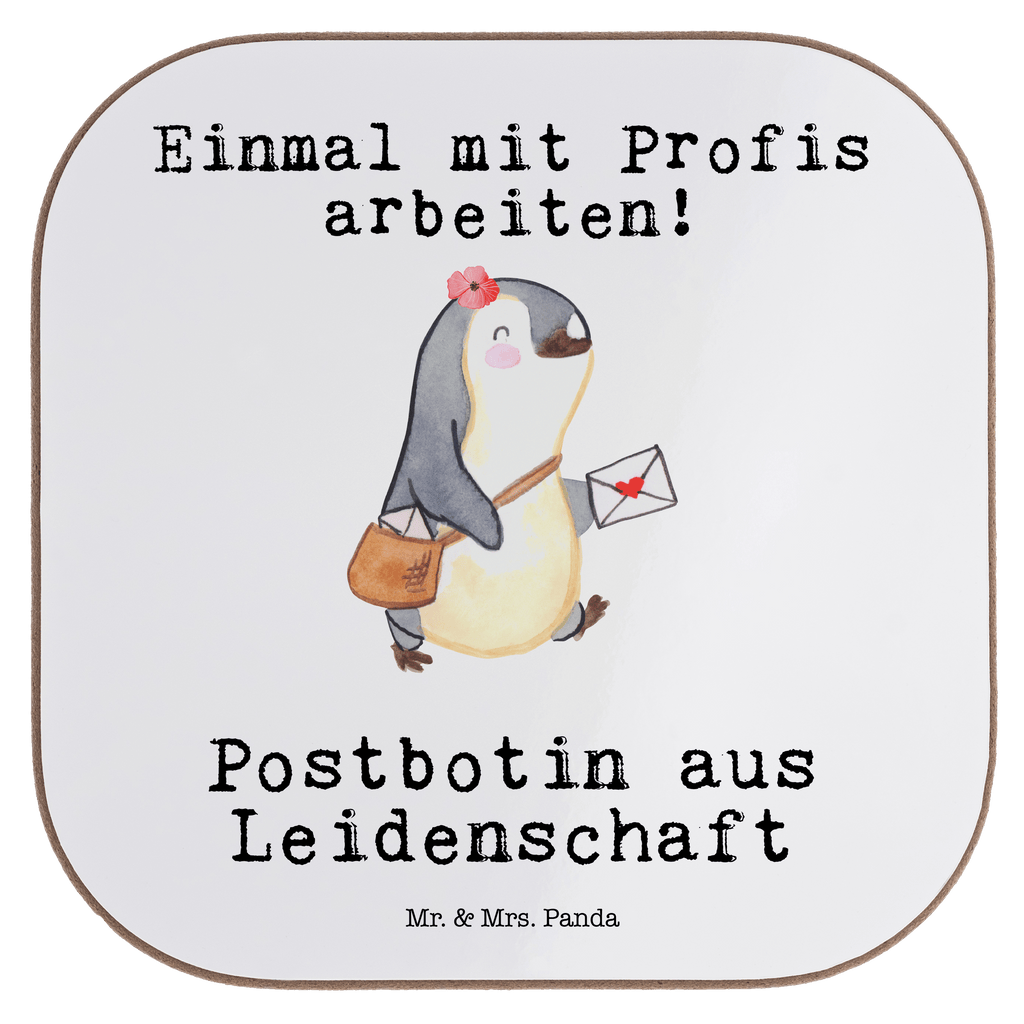 Quadratische Untersetzer Postbotin aus Leidenschaft Bierdeckel, Glasuntersetzer, Untersetzer Gläser, Getränkeuntersetzer, Beruf, Ausbildung, Jubiläum, Abschied, Rente, Kollege, Kollegin, Geschenk, Schenken, Arbeitskollege, Mitarbeiter, Firma, Danke, Dankeschön, Postbotin, Briefzustellerin, Briefträgerin, Postlerin