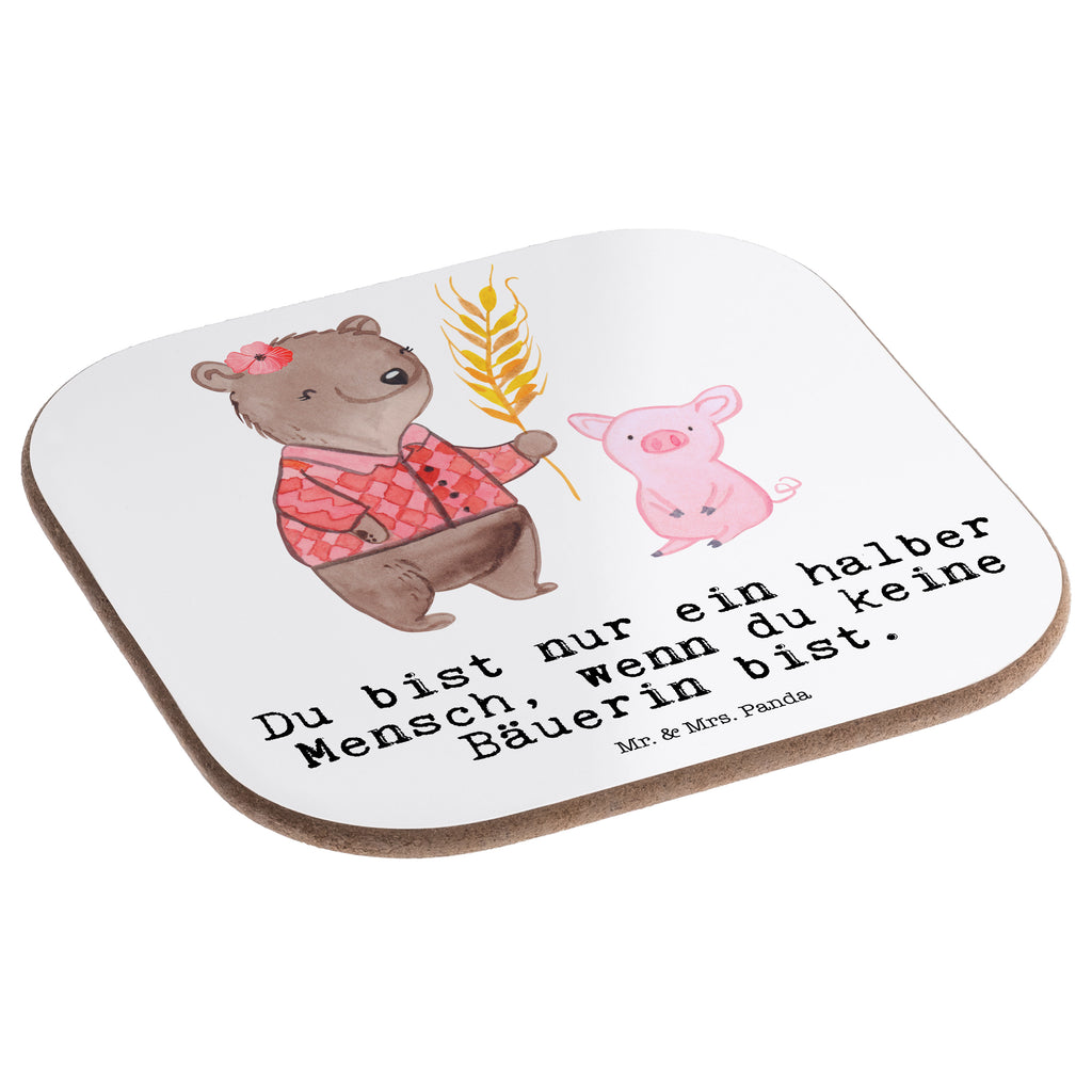 Quadratische Untersetzer Bäuerin mit Herz Bierdeckel, Glasuntersetzer, Untersetzer Gläser, Getränkeuntersetzer, Beruf, Ausbildung, Jubiläum, Abschied, Rente, Kollege, Kollegin, Geschenk, Schenken, Arbeitskollege, Mitarbeiter, Firma, Danke, Dankeschön, Landwirtin, Bäuerin, Tierwirtin, Agronomin, Farmerin, Bauernhof