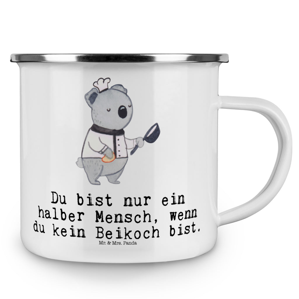 Camping Emaille Tasse Beikoch mit Herz Campingtasse, Trinkbecher, Metalltasse, Outdoor Tasse, Emaille Trinkbecher, Blechtasse Outdoor, Emaille Campingbecher, Edelstahl Trinkbecher, Metalltasse für Camping, Kaffee Blechtasse, Camping Tasse Metall, Beruf, Ausbildung, Jubiläum, Abschied, Rente, Kollege, Kollegin, Geschenk, Schenken, Arbeitskollege, Mitarbeiter, Firma, Danke, Dankeschön, Beikoch, Spülhilfe, Hilfskoch, Jungkoch, Küchenhilfe, Gastronomie, Restaurant, Koch