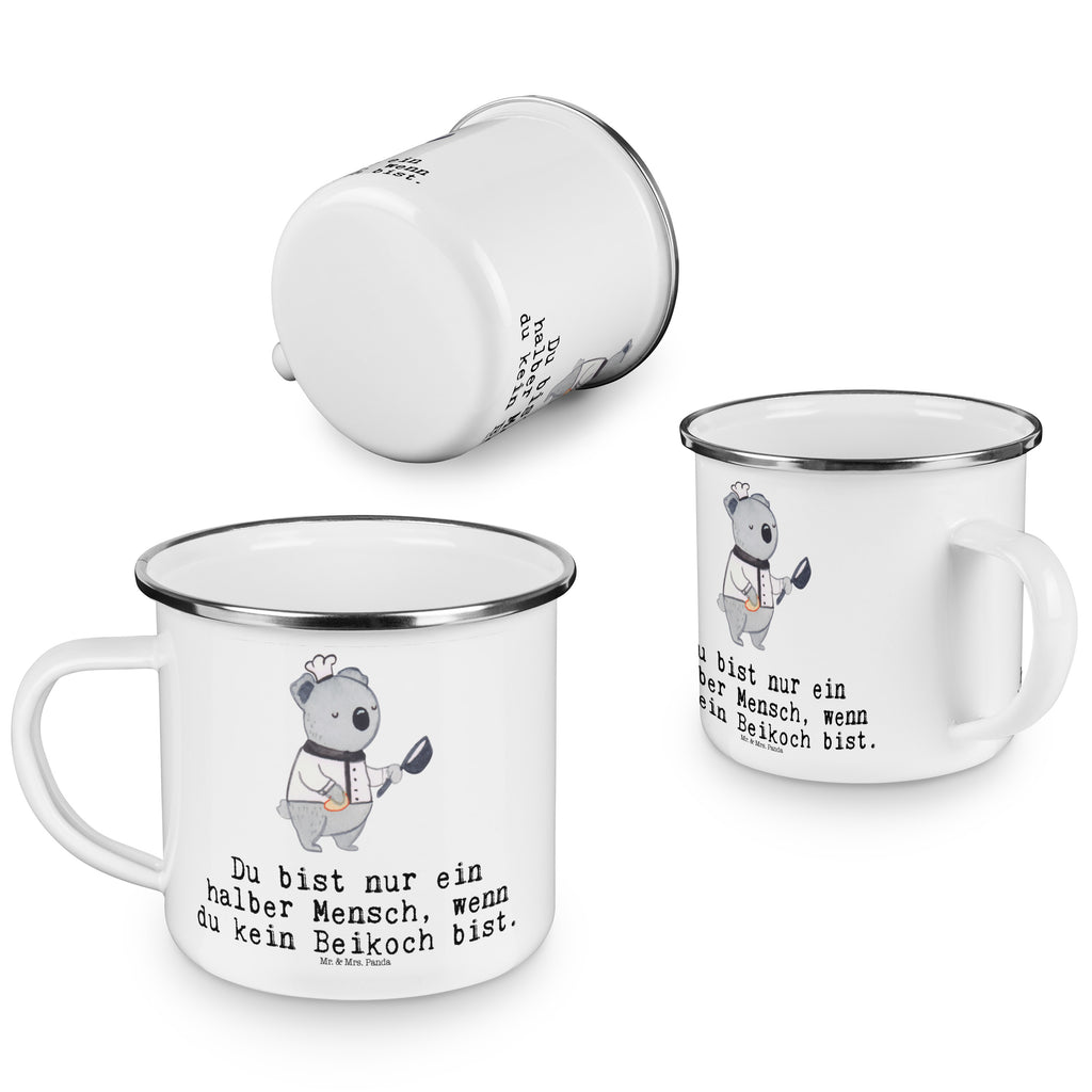 Camping Emaille Tasse Beikoch mit Herz Campingtasse, Trinkbecher, Metalltasse, Outdoor Tasse, Emaille Trinkbecher, Blechtasse Outdoor, Emaille Campingbecher, Edelstahl Trinkbecher, Metalltasse für Camping, Kaffee Blechtasse, Camping Tasse Metall, Beruf, Ausbildung, Jubiläum, Abschied, Rente, Kollege, Kollegin, Geschenk, Schenken, Arbeitskollege, Mitarbeiter, Firma, Danke, Dankeschön, Beikoch, Spülhilfe, Hilfskoch, Jungkoch, Küchenhilfe, Gastronomie, Restaurant, Koch