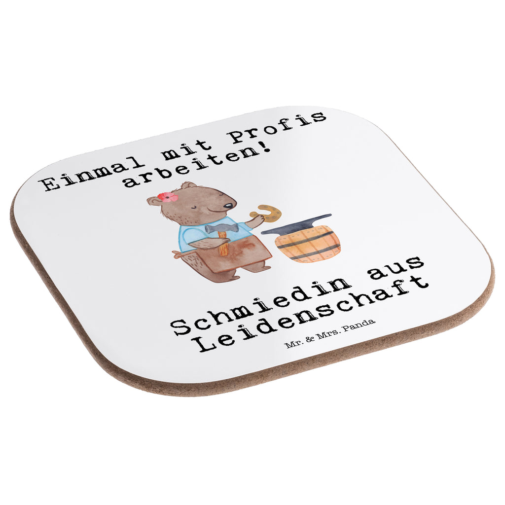 Quadratische Untersetzer Schmiedin aus Leidenschaft Bierdeckel, Glasuntersetzer, Untersetzer Gläser, Getränkeuntersetzer, Beruf, Ausbildung, Jubiläum, Abschied, Rente, Kollege, Kollegin, Geschenk, Schenken, Arbeitskollege, Mitarbeiter, Firma, Danke, Dankeschön