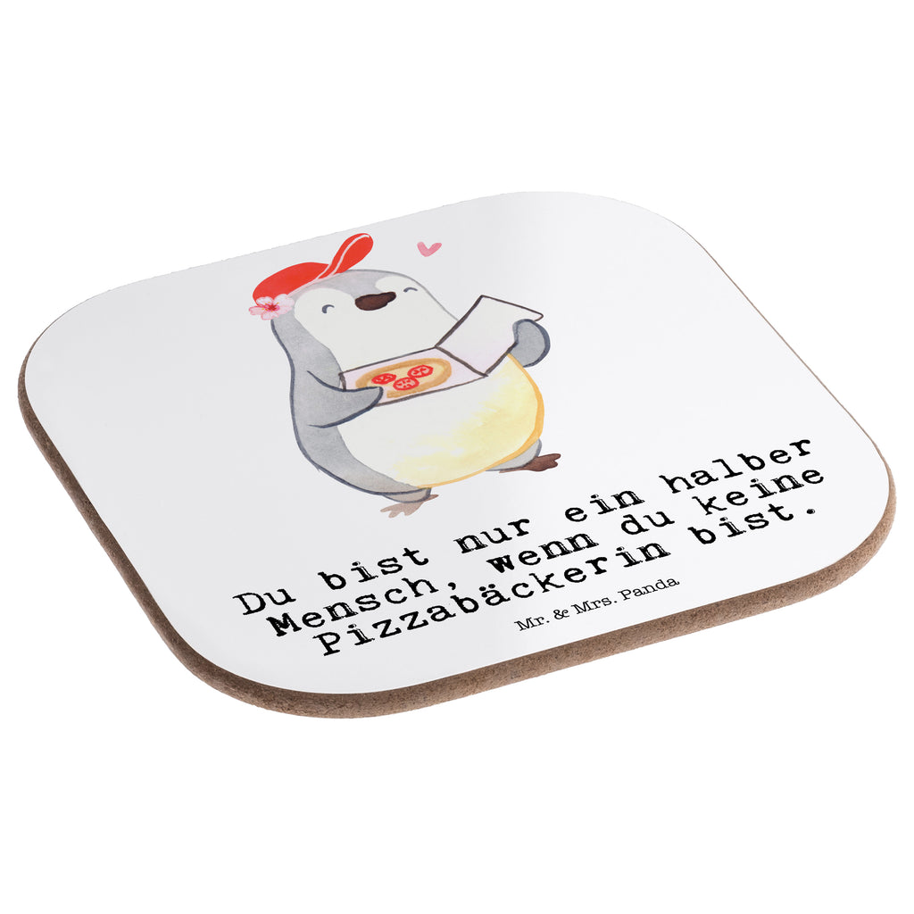 Quadratische Untersetzer Pizzabäckerin mit Herz Bierdeckel, Glasuntersetzer, Untersetzer Gläser, Getränkeuntersetzer, Beruf, Ausbildung, Jubiläum, Abschied, Rente, Kollege, Kollegin, Geschenk, Schenken, Arbeitskollege, Mitarbeiter, Firma, Danke, Dankeschön, Lieferdienstmitarbeiterin, Pizzabäckerin, Pizzabotin, Pizzabringdienst, Lieferbringdienst
