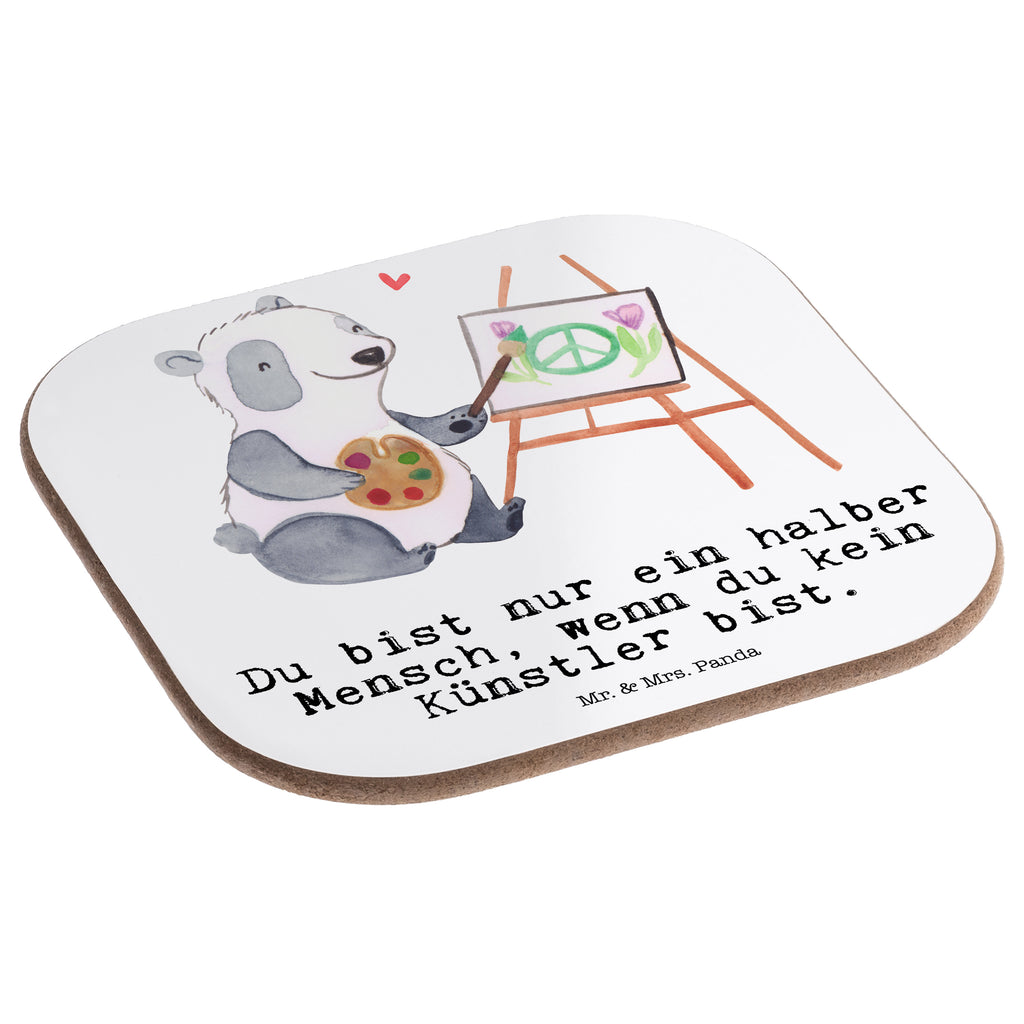 Quadratische Untersetzer Künstler mit Herz Bierdeckel, Glasuntersetzer, Untersetzer Gläser, Getränkeuntersetzer, Beruf, Ausbildung, Jubiläum, Abschied, Rente, Kollege, Kollegin, Geschenk, Schenken, Arbeitskollege, Mitarbeiter, Firma, Danke, Dankeschön, Künstler, Maler, Kunstmaler, Galerie Eröffnung, Kunstschule