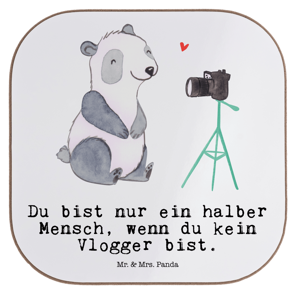 Quadratische Untersetzer Vlogger mit Herz Bierdeckel, Glasuntersetzer, Untersetzer Gläser, Getränkeuntersetzer, Beruf, Ausbildung, Jubiläum, Abschied, Rente, Kollege, Kollegin, Geschenk, Schenken, Arbeitskollege, Mitarbeiter, Firma, Danke, Dankeschön