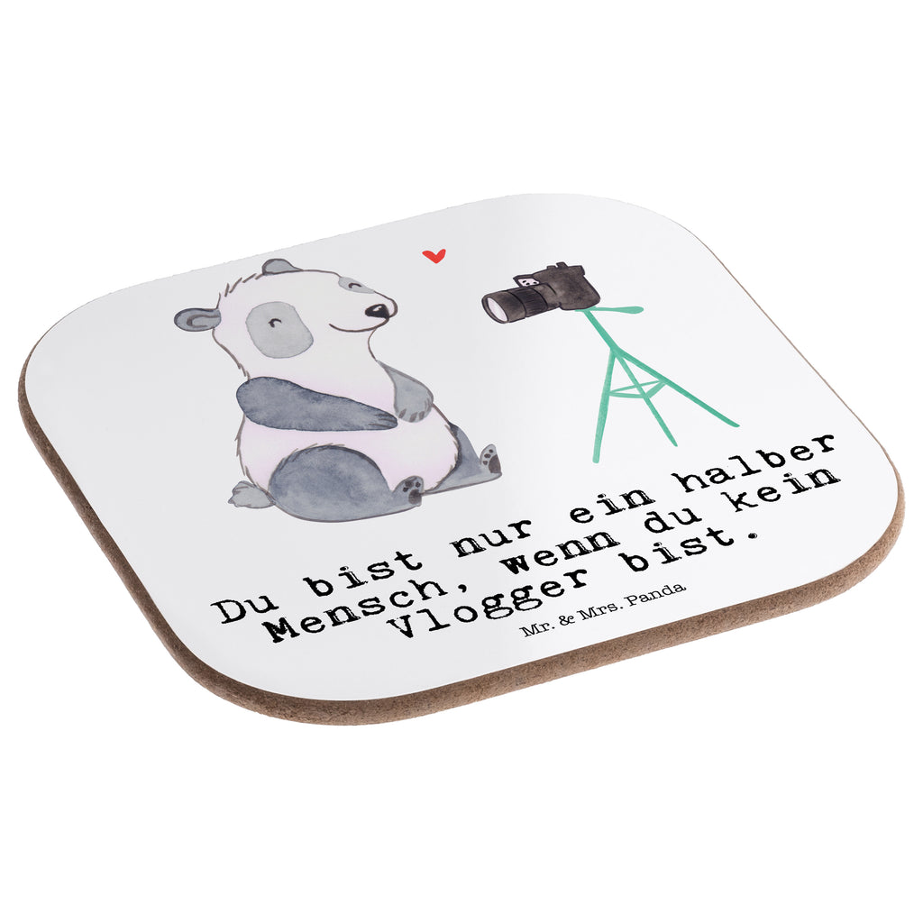 Quadratische Untersetzer Vlogger mit Herz Bierdeckel, Glasuntersetzer, Untersetzer Gläser, Getränkeuntersetzer, Beruf, Ausbildung, Jubiläum, Abschied, Rente, Kollege, Kollegin, Geschenk, Schenken, Arbeitskollege, Mitarbeiter, Firma, Danke, Dankeschön