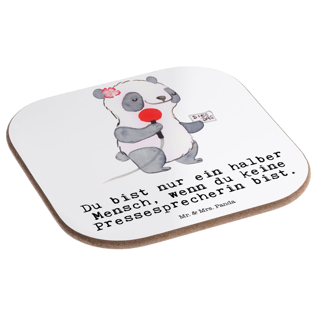 Quadratische Untersetzer Pressesprecherin mit Herz Bierdeckel, Glasuntersetzer, Untersetzer Gläser, Getränkeuntersetzer, Beruf, Ausbildung, Jubiläum, Abschied, Rente, Kollege, Kollegin, Geschenk, Schenken, Arbeitskollege, Mitarbeiter, Firma, Danke, Dankeschön