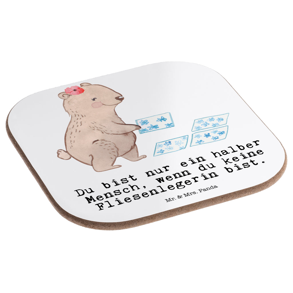 Quadratische Untersetzer Fliesenlegerin mit Herz Bierdeckel, Glasuntersetzer, Untersetzer Gläser, Getränkeuntersetzer, Beruf, Ausbildung, Jubiläum, Abschied, Rente, Kollege, Kollegin, Geschenk, Schenken, Arbeitskollege, Mitarbeiter, Firma, Danke, Dankeschön, Fliesenlegerin, Gesellenprüfung, Fliesenlegermeisterin, Fliesenlegerbetrieb, Fliesenfachhandel, Handwerk