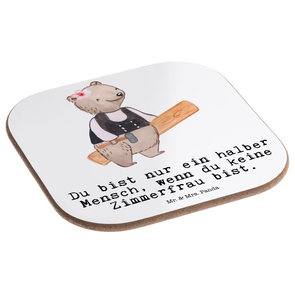 Quadratische Untersetzer Zimmerfrau mit Herz Bierdeckel, Glasuntersetzer, Untersetzer Gläser, Getränkeuntersetzer, Beruf, Ausbildung, Jubiläum, Abschied, Rente, Kollege, Kollegin, Geschenk, Schenken, Arbeitskollege, Mitarbeiter, Firma, Danke, Dankeschön