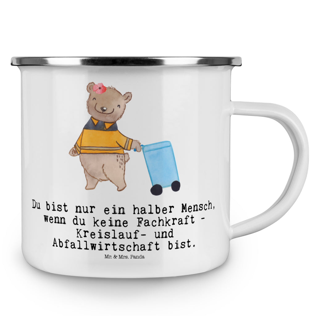Camping Emaille Tasse Fachkraft - Kreislauf- und Abfallwirtschaft mit Herz Campingtasse, Trinkbecher, Metalltasse, Outdoor Tasse, Emaille Trinkbecher, Blechtasse Outdoor, Emaille Campingbecher, Edelstahl Trinkbecher, Metalltasse für Camping, Kaffee Blechtasse, Camping Tasse Metall, Beruf, Ausbildung, Jubiläum, Abschied, Rente, Kollege, Kollegin, Geschenk, Schenken, Arbeitskollege, Mitarbeiter, Firma, Danke, Dankeschön, Müllwerker, Fachkraft Kreislauf- und Abfallwirtschaft, Müllentsorger, Kehrichtmann, Müllmann, Müllfahrer