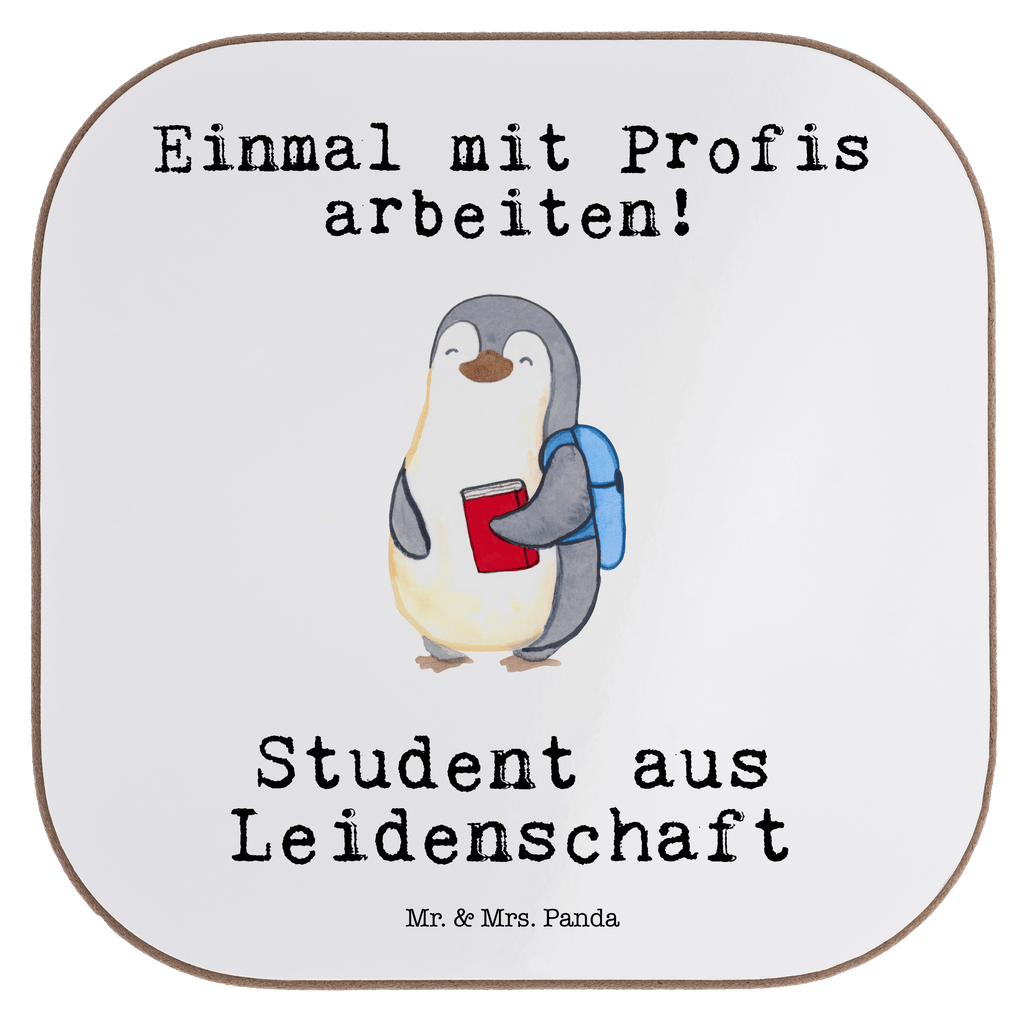 Quadratische Untersetzer Student aus Leidenschaft Bierdeckel, Glasuntersetzer, Untersetzer Gläser, Getränkeuntersetzer, Beruf, Ausbildung, Jubiläum, Abschied, Rente, Kollege, Kollegin, Geschenk, Schenken, Arbeitskollege, Mitarbeiter, Firma, Danke, Dankeschön