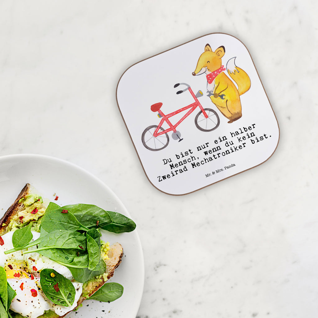 Quadratische Untersetzer Zweirad Mechatroniker mit Herz Bierdeckel, Glasuntersetzer, Untersetzer Gläser, Getränkeuntersetzer, Beruf, Ausbildung, Jubiläum, Abschied, Rente, Kollege, Kollegin, Geschenk, Schenken, Arbeitskollege, Mitarbeiter, Firma, Danke, Dankeschön