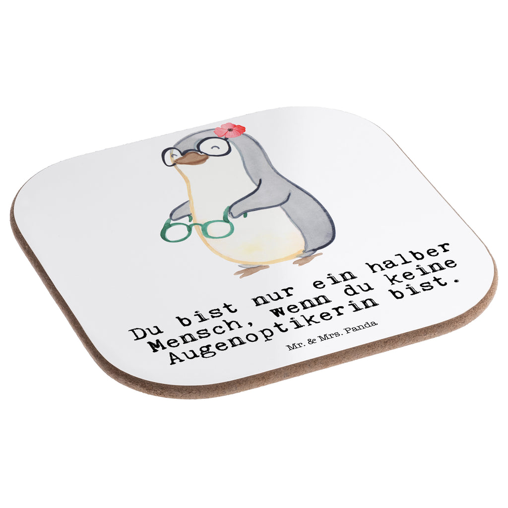 Quadratische Untersetzer Augenoptikerin mit Herz Bierdeckel, Glasuntersetzer, Untersetzer Gläser, Getränkeuntersetzer, Beruf, Ausbildung, Jubiläum, Abschied, Rente, Kollege, Kollegin, Geschenk, Schenken, Arbeitskollege, Mitarbeiter, Firma, Danke, Dankeschön, Augenoptikerin, Optikerin, Augenärztin, Optometristin, Brillenverkäuferin, Brillengeschäft, Eröffnung