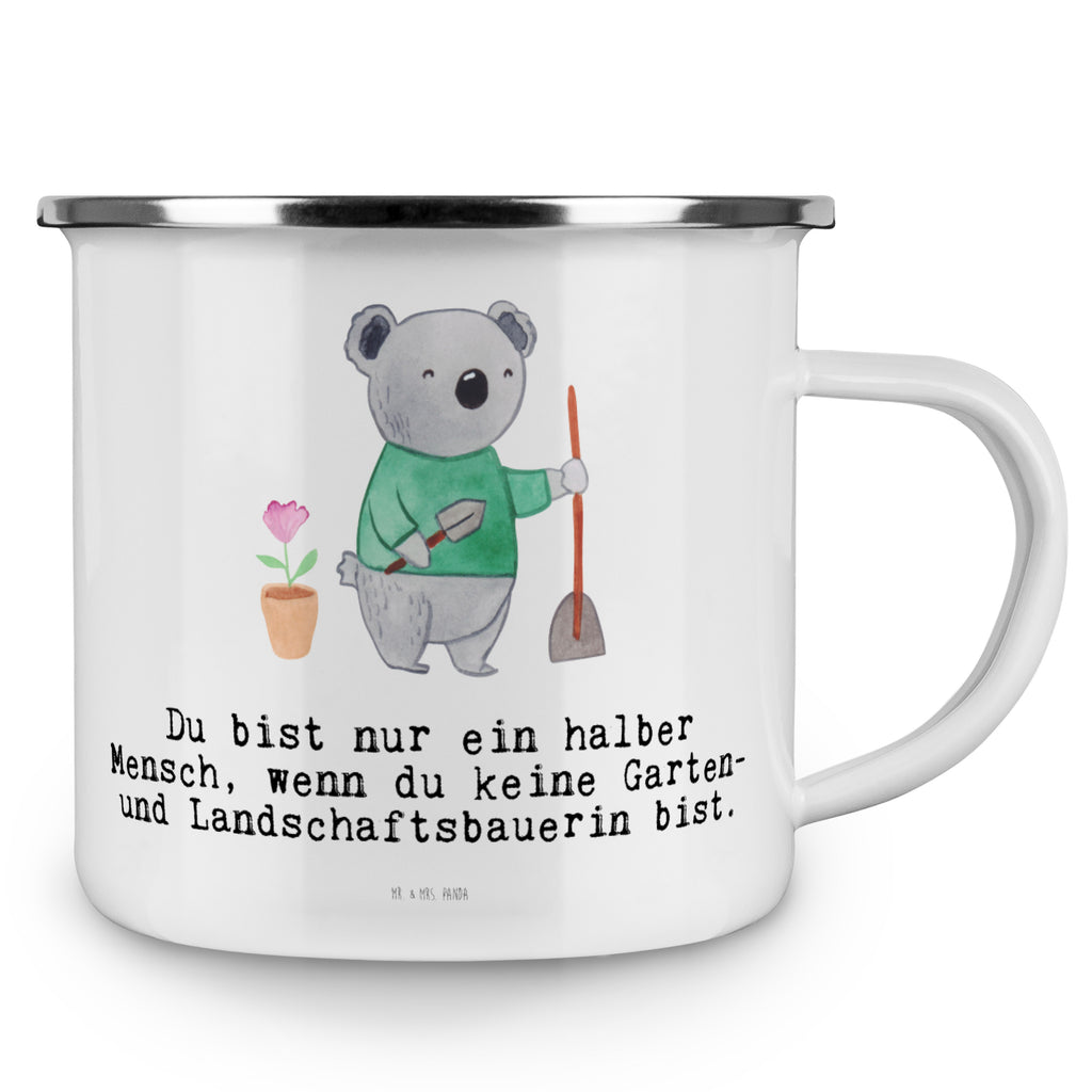 Camping Emaille Tasse Garten- und Landschaftsbauerin mit Herz Campingtasse, Trinkbecher, Metalltasse, Outdoor Tasse, Emaille Trinkbecher, Blechtasse Outdoor, Emaille Campingbecher, Edelstahl Trinkbecher, Metalltasse für Camping, Kaffee Blechtasse, Camping Tasse Metall, Beruf, Ausbildung, Jubiläum, Abschied, Rente, Kollege, Kollegin, Geschenk, Schenken, Arbeitskollege, Mitarbeiter, Firma, Danke, Dankeschön, Gärtnerin, Gartenplaner, Gärtnerei, Gartenbau, Hobbygärtnerin, Garten- und Landschaftsbauerin