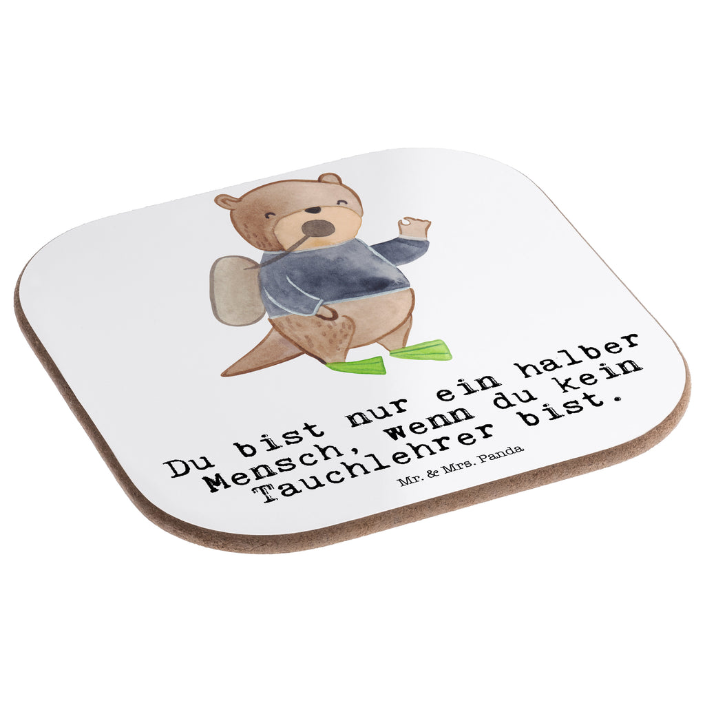 Quadratische Untersetzer Tauchlehrer mit Herz Bierdeckel, Glasuntersetzer, Untersetzer Gläser, Getränkeuntersetzer, Beruf, Ausbildung, Jubiläum, Abschied, Rente, Kollege, Kollegin, Geschenk, Schenken, Arbeitskollege, Mitarbeiter, Firma, Danke, Dankeschön