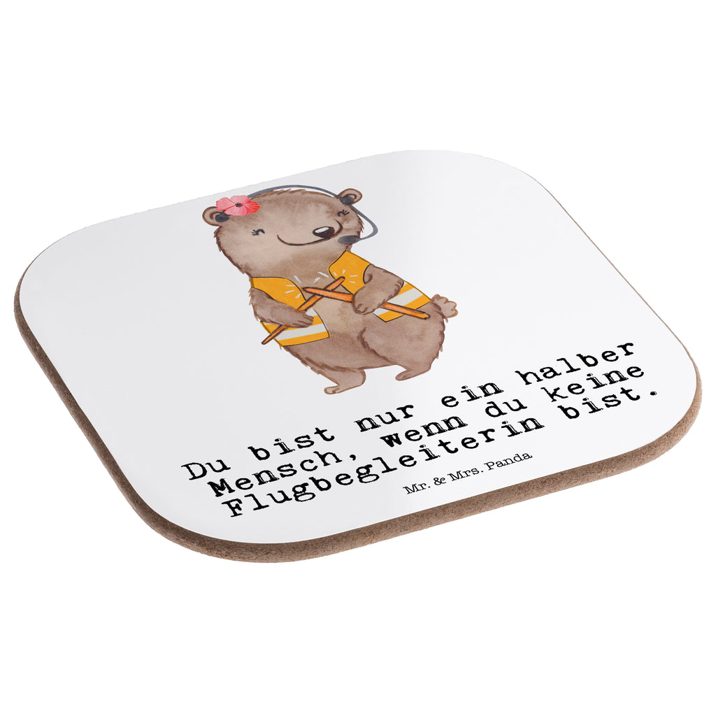 Quadratische Untersetzer Flugbegleiterin mit Herz Bierdeckel, Glasuntersetzer, Untersetzer Gläser, Getränkeuntersetzer, Beruf, Ausbildung, Jubiläum, Abschied, Rente, Kollege, Kollegin, Geschenk, Schenken, Arbeitskollege, Mitarbeiter, Firma, Danke, Dankeschön, Flugbegleiterin, Stewardess, Flugstewardess, Flight-Attendant