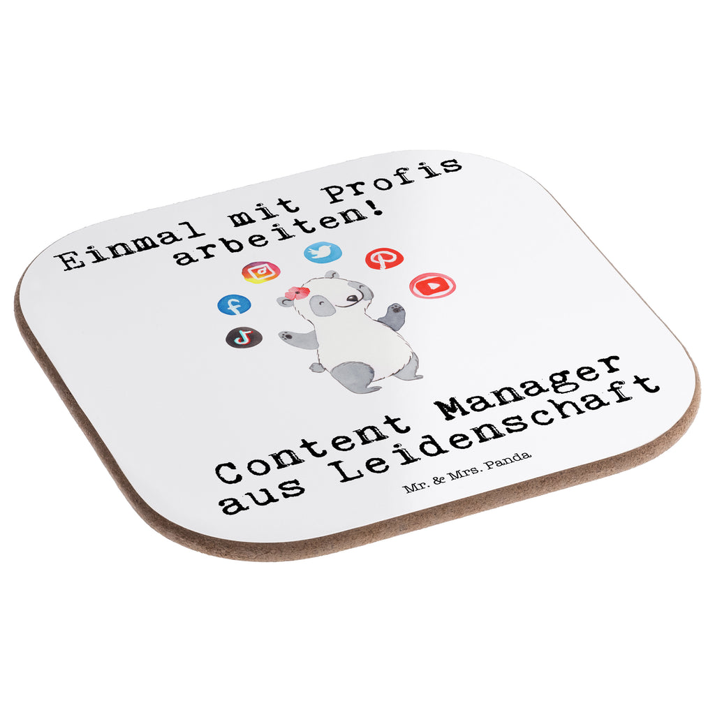 Quadratische Untersetzer Content Manager aus Leidenschaft Bierdeckel, Glasuntersetzer, Untersetzer Gläser, Getränkeuntersetzer, Beruf, Ausbildung, Jubiläum, Abschied, Rente, Kollege, Kollegin, Geschenk, Schenken, Arbeitskollege, Mitarbeiter, Firma, Danke, Dankeschön