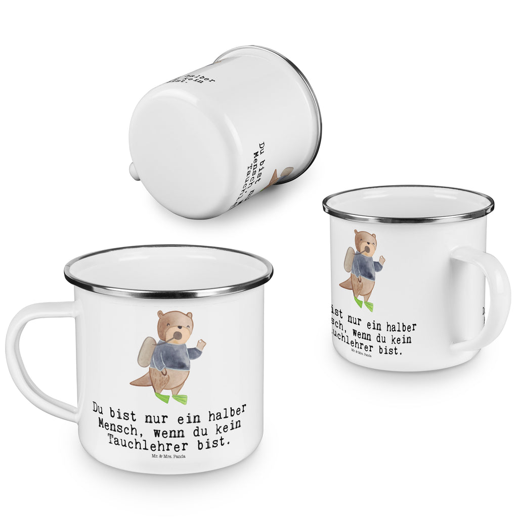 Camping Emaille Tasse Tauchlehrer mit Herz Campingtasse, Trinkbecher, Metalltasse, Outdoor Tasse, Emaille Trinkbecher, Blechtasse Outdoor, Emaille Campingbecher, Edelstahl Trinkbecher, Metalltasse für Camping, Kaffee Blechtasse, Camping Tasse Metall, Beruf, Ausbildung, Jubiläum, Abschied, Rente, Kollege, Kollegin, Geschenk, Schenken, Arbeitskollege, Mitarbeiter, Firma, Danke, Dankeschön