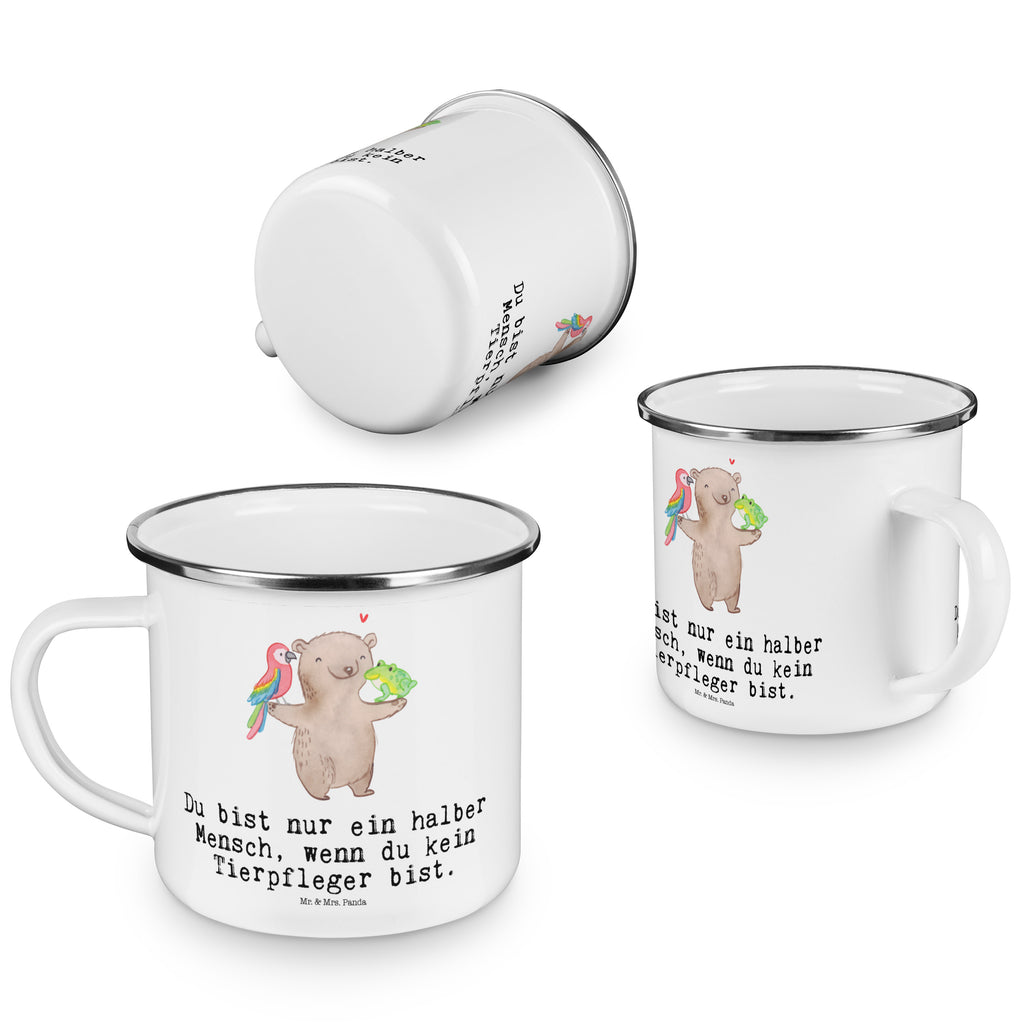 Camping Emaille Tasse Tierpfleger mit Herz Campingtasse, Trinkbecher, Metalltasse, Outdoor Tasse, Emaille Trinkbecher, Blechtasse Outdoor, Emaille Campingbecher, Edelstahl Trinkbecher, Metalltasse für Camping, Kaffee Blechtasse, Camping Tasse Metall, Beruf, Ausbildung, Jubiläum, Abschied, Rente, Kollege, Kollegin, Geschenk, Schenken, Arbeitskollege, Mitarbeiter, Firma, Danke, Dankeschön