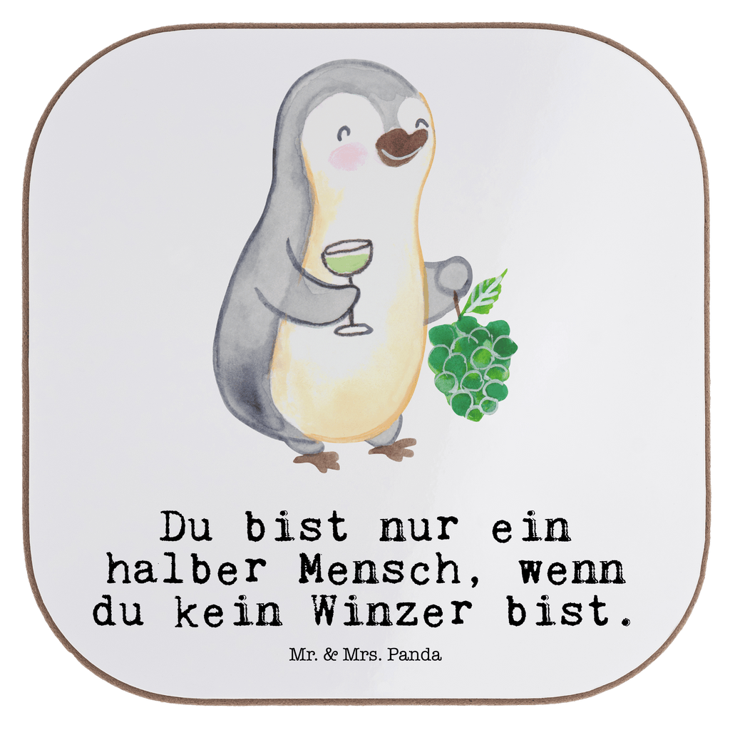 Quadratische Untersetzer Winzer mit Herz Bierdeckel, Glasuntersetzer, Untersetzer Gläser, Getränkeuntersetzer, Beruf, Ausbildung, Jubiläum, Abschied, Rente, Kollege, Kollegin, Geschenk, Schenken, Arbeitskollege, Mitarbeiter, Firma, Danke, Dankeschön