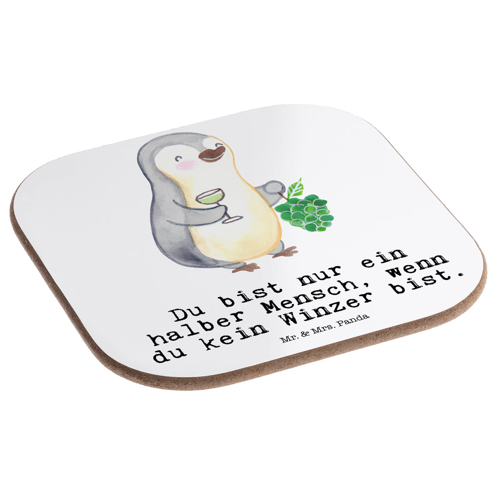 Quadratische Untersetzer Winzer mit Herz Bierdeckel, Glasuntersetzer, Untersetzer Gläser, Getränkeuntersetzer, Beruf, Ausbildung, Jubiläum, Abschied, Rente, Kollege, Kollegin, Geschenk, Schenken, Arbeitskollege, Mitarbeiter, Firma, Danke, Dankeschön