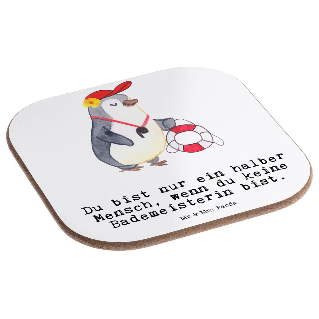 Quadratische Untersetzer Bademeisterin mit Herz Bierdeckel, Glasuntersetzer, Untersetzer Gläser, Getränkeuntersetzer, Beruf, Ausbildung, Jubiläum, Abschied, Rente, Kollege, Kollegin, Geschenk, Schenken, Arbeitskollege, Mitarbeiter, Firma, Danke, Dankeschön, Bademeisterin, Rettungsschwimmerin, Schwimmmeisterin, Schwimmbad, Freibad, Badeanstalt, Schwimmverein, Schwimmschule