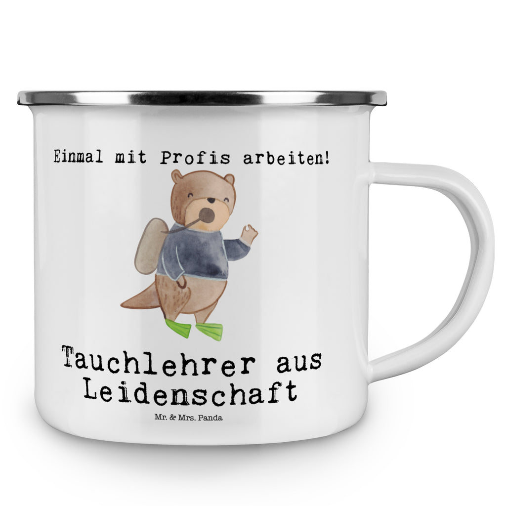 Camping Emaille Tasse Tauchlehrer aus Leidenschaft Campingtasse, Trinkbecher, Metalltasse, Outdoor Tasse, Emaille Trinkbecher, Blechtasse Outdoor, Emaille Campingbecher, Edelstahl Trinkbecher, Metalltasse für Camping, Kaffee Blechtasse, Camping Tasse Metall, Beruf, Ausbildung, Jubiläum, Abschied, Rente, Kollege, Kollegin, Geschenk, Schenken, Arbeitskollege, Mitarbeiter, Firma, Danke, Dankeschön