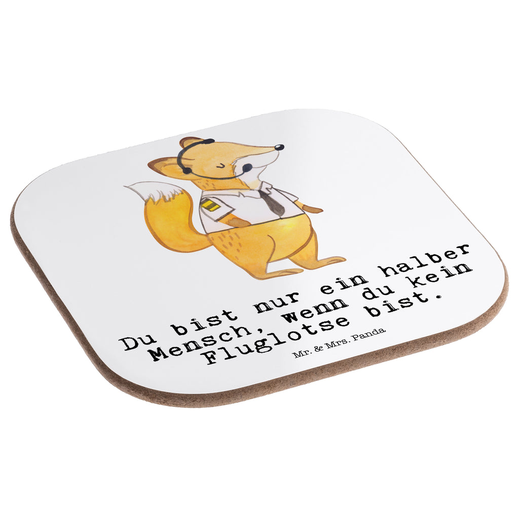 Quadratische Untersetzer Fluglotse mit Herz Bierdeckel, Glasuntersetzer, Untersetzer Gläser, Getränkeuntersetzer, Beruf, Ausbildung, Jubiläum, Abschied, Rente, Kollege, Kollegin, Geschenk, Schenken, Arbeitskollege, Mitarbeiter, Firma, Danke, Dankeschön, Fluglotse, Flugverkehrsleiter, Luftfahrtpersonal, Flugsicherung